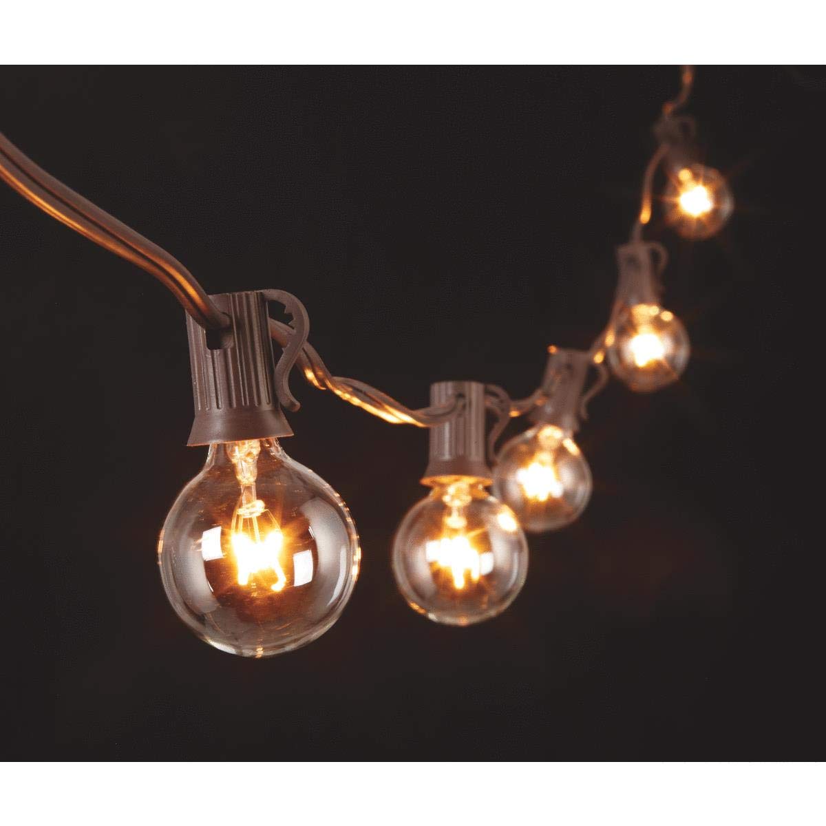 Gerson Everlasting Glow 92883 20-Count Outdoor Patio String Lights with G40 Glass Covers, 19 ft - Perfect for Backyard, Garden, and Wedding Decorations