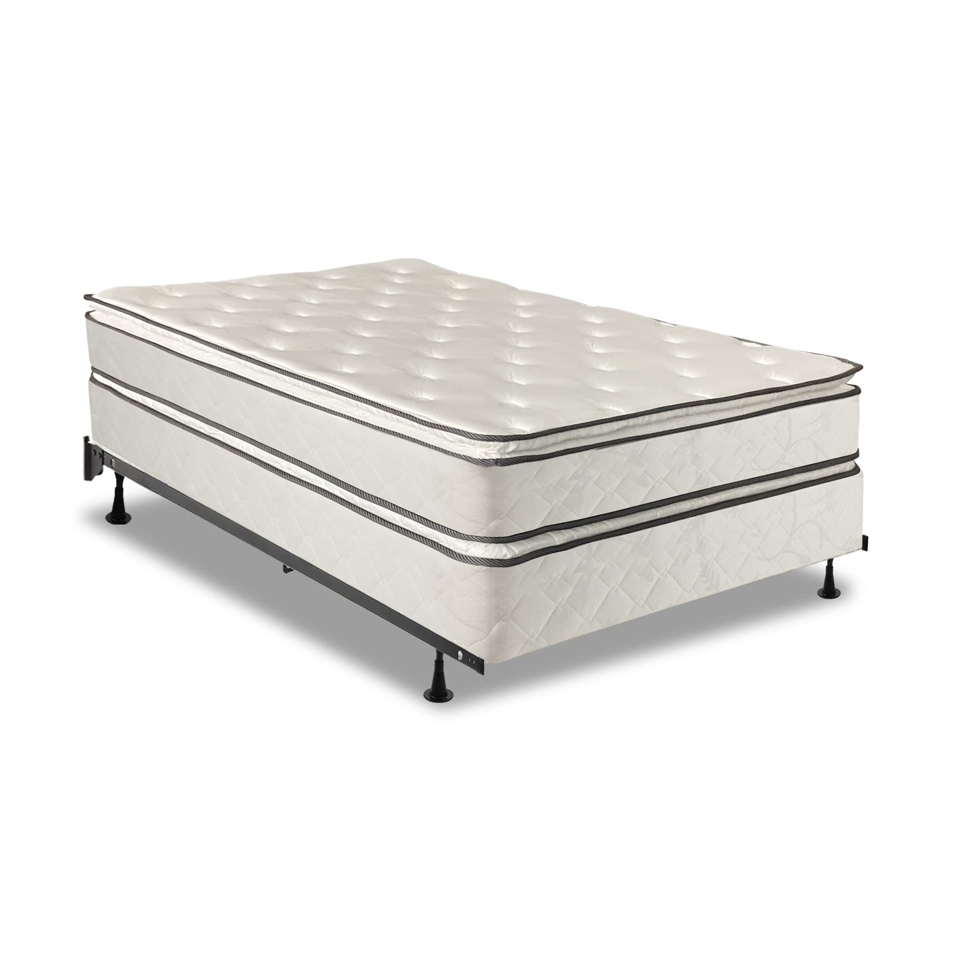 Greaton Medium Plush Double-Sided Pillowtop Innerspring Mattress Set with 8