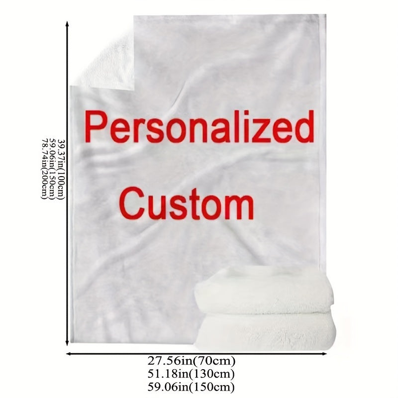 1pc Custom Digital Flannel Fleece Blanket - Personalized Design, Ultra Lightweight & Super Soft - Warm Cozy Gift for Valentine's Day, Christmas, Anniversary - Perfect for Bed, Sofa, Camping & Travel Year-Round Comfort
