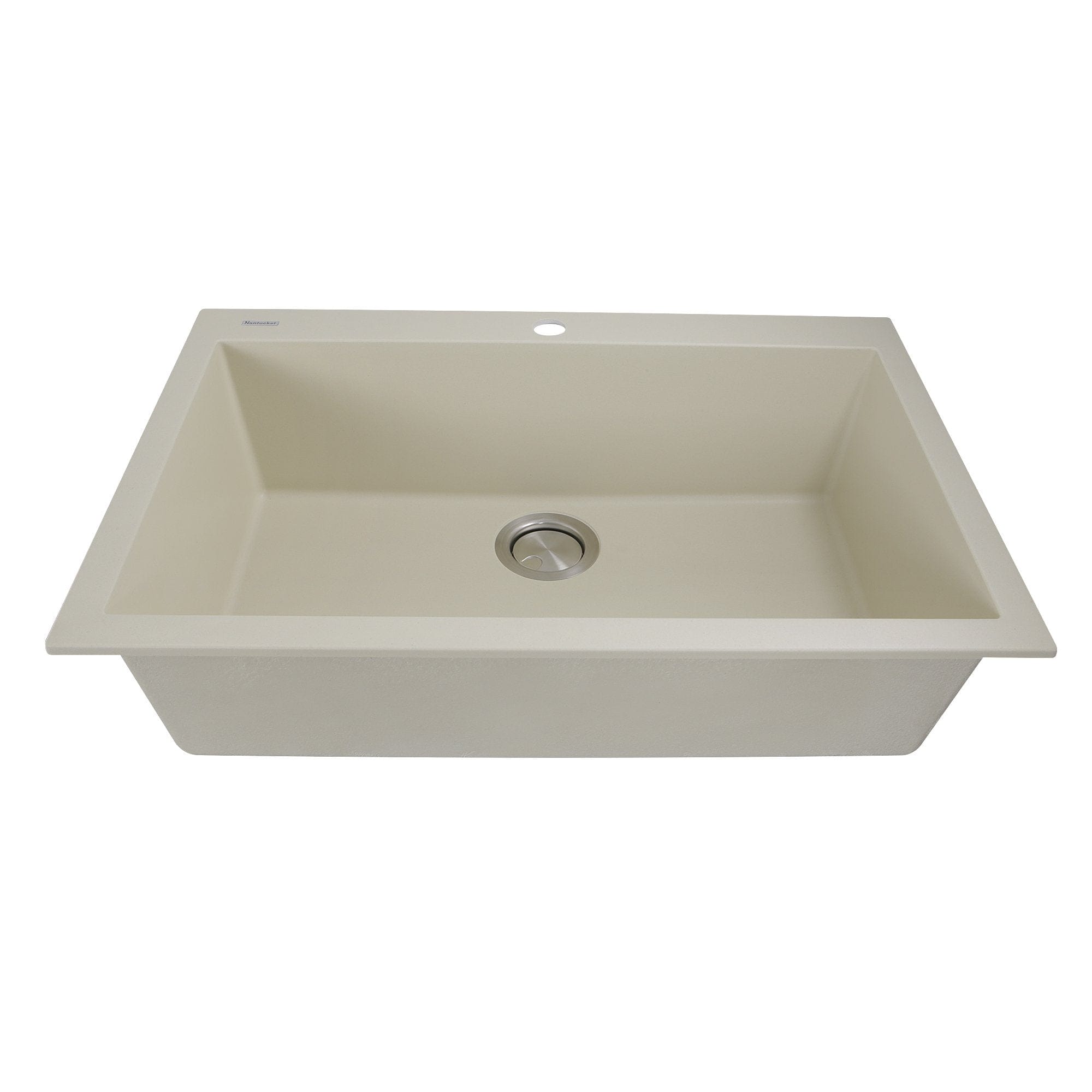 Nantucket PR3020 DM S Large Single Bowl Dual Mount Granite Composite Sink - Perfect for Kitchen Remodeling & Modern Farmhouse Designs