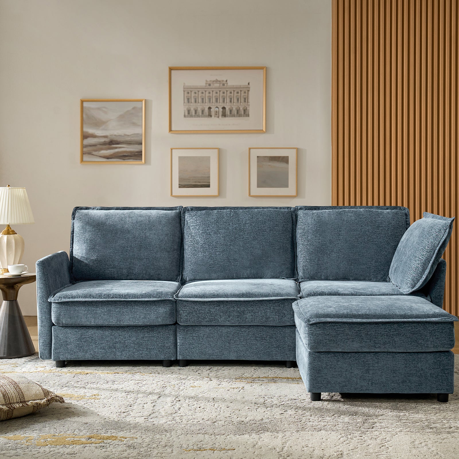 Harmetrix Oversized Soft Sectional Couch with Storage | Modern L-Shaped Sofa Bed with Hidden Compartment | Perfect for Living Room, Family Room & Small Spaces