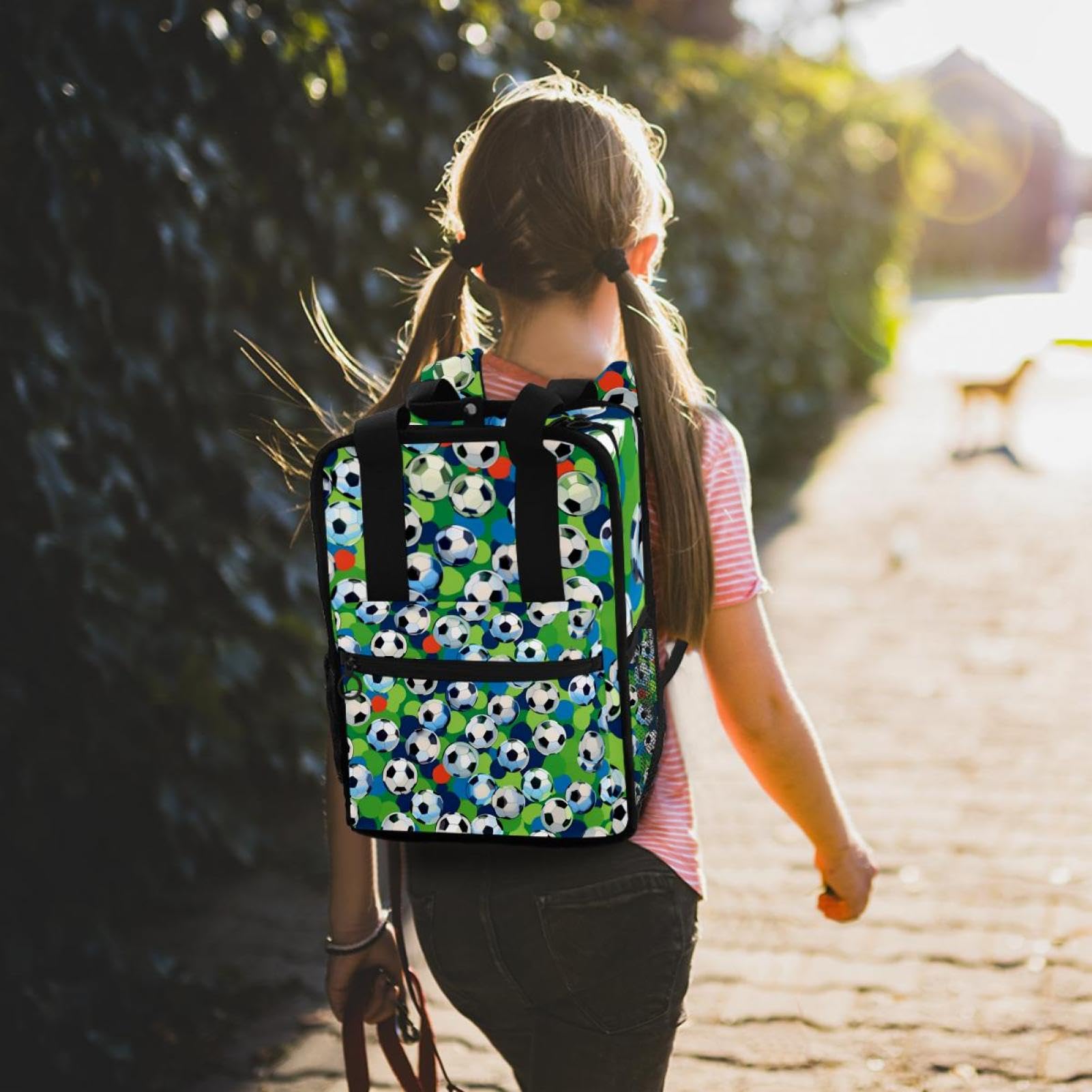 Best Travel & Work Backpack for Men & Women - Durable Laptop Backpack with Floral Soccer Ball Design - Perfect for Commuting, School, Sports & Outdoor Adventures