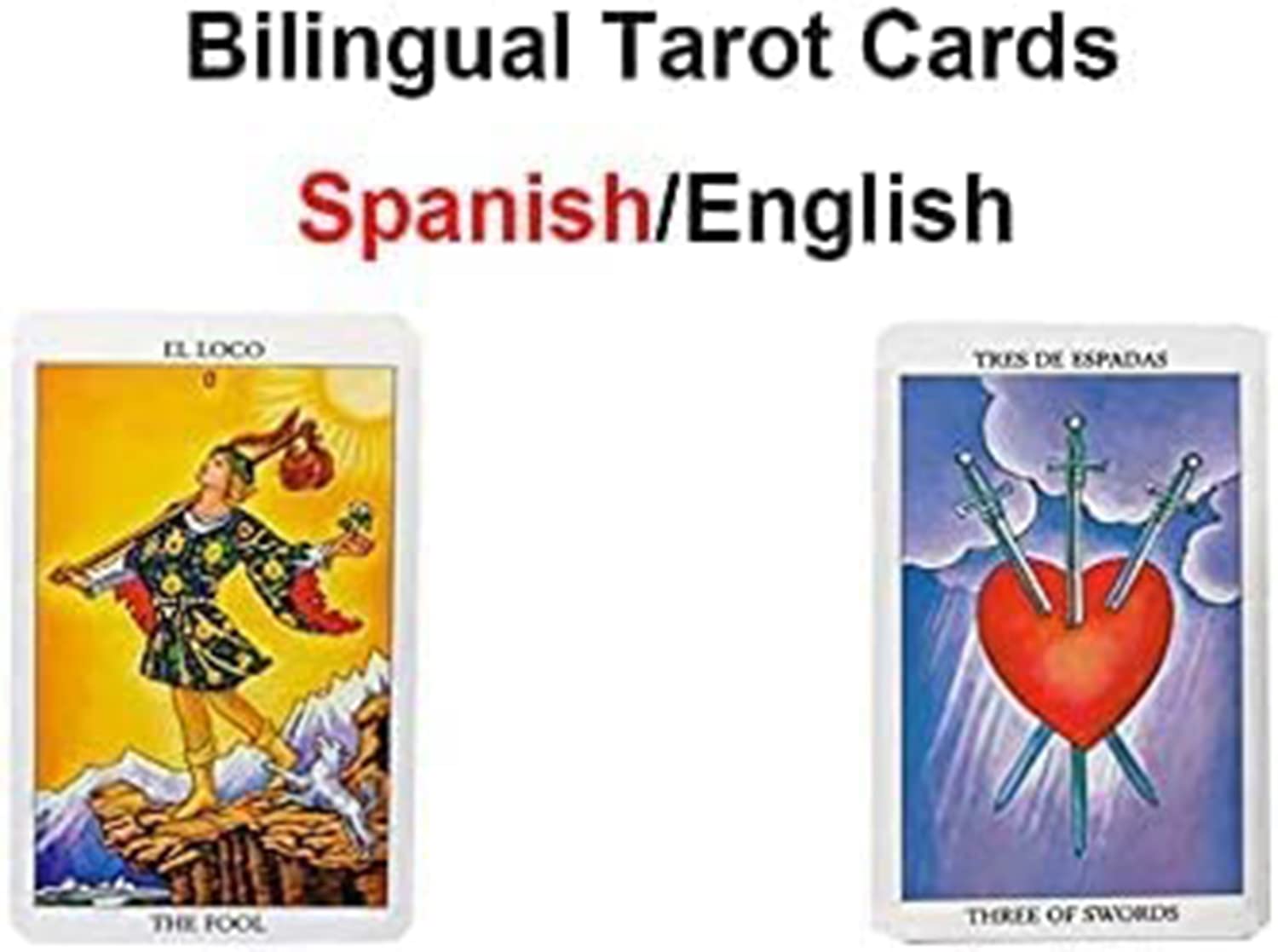 VOVCIG Bilingual English Spanish Tarot Cards Set with Guide Book & Special Tablecloth - Perfect for Divination, Meditation, and Spiritual Guidance