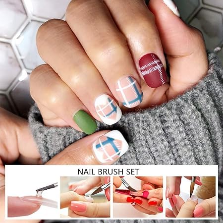 5pcs Acrylic Nail Brush Set - Professional Nail Art Tips Builder Brush, Nail Polish Brush Pen for Salon & Home Manicure | Perfect for Acrylic Nails, Gel Polish & Nail Art Designs (5-in-1 Kit)