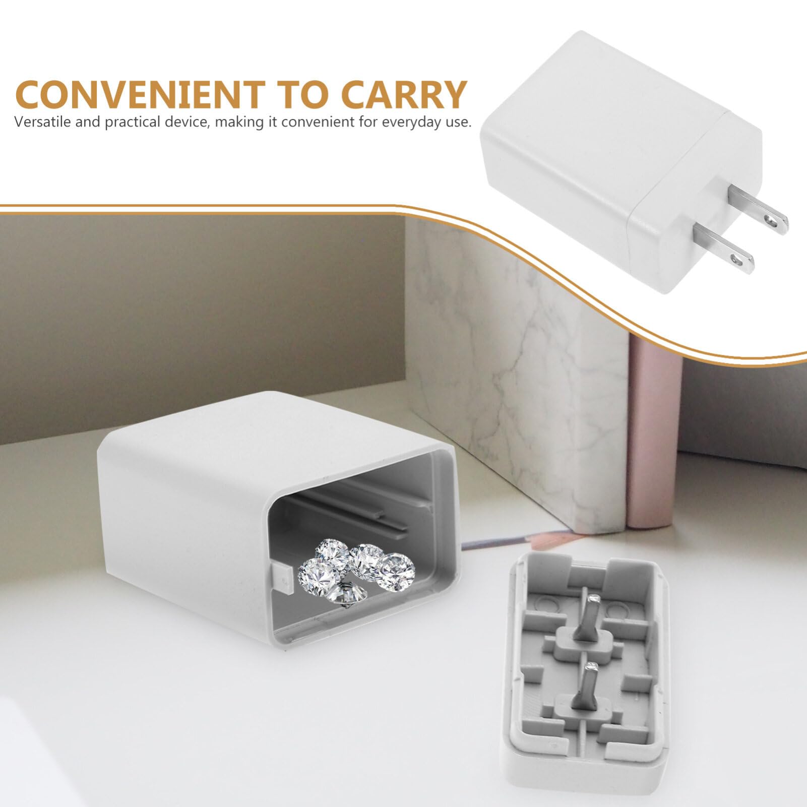 Gadpiparty Fake Charger Hidden Safe - Secret Security Cash Storage Box for Money, Jewelry & Valuables - Perfect for Travel, Home & Office Security (Looks Like Real Phone Charger)