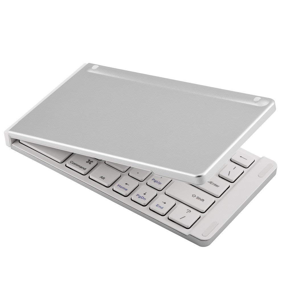 Foldable Bluetooth Keyboard with Magnetic Stand & Protective Case - Wireless Portable Keyboard for iOS, Android, Windows Tablets, Smartphones, Laptops - Perfect for Travel, Office & Home Use