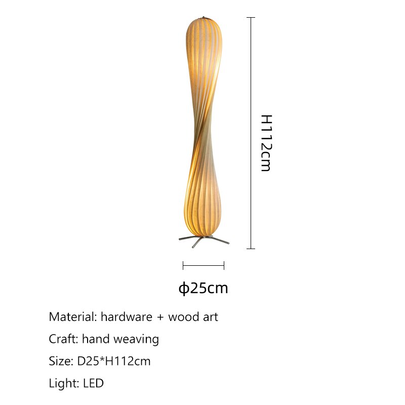 Modern Bamboo Floor Lamp - Natural & Eco-Friendly Standing Light for Living Room, Bedroom, or Office - Perfect for Reading, Relaxing & Ambient Lighting