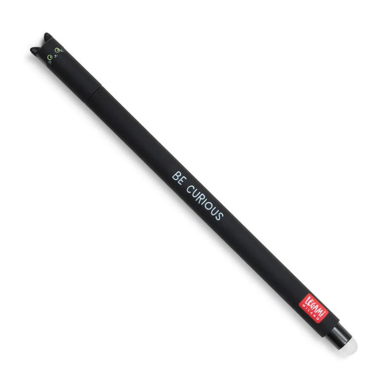Legami Erasable Gel Pen - Black Ink, Smooth Writing for School, Office & Note Taking - Friction Erasable Fine Point Pen for Students & Professionals