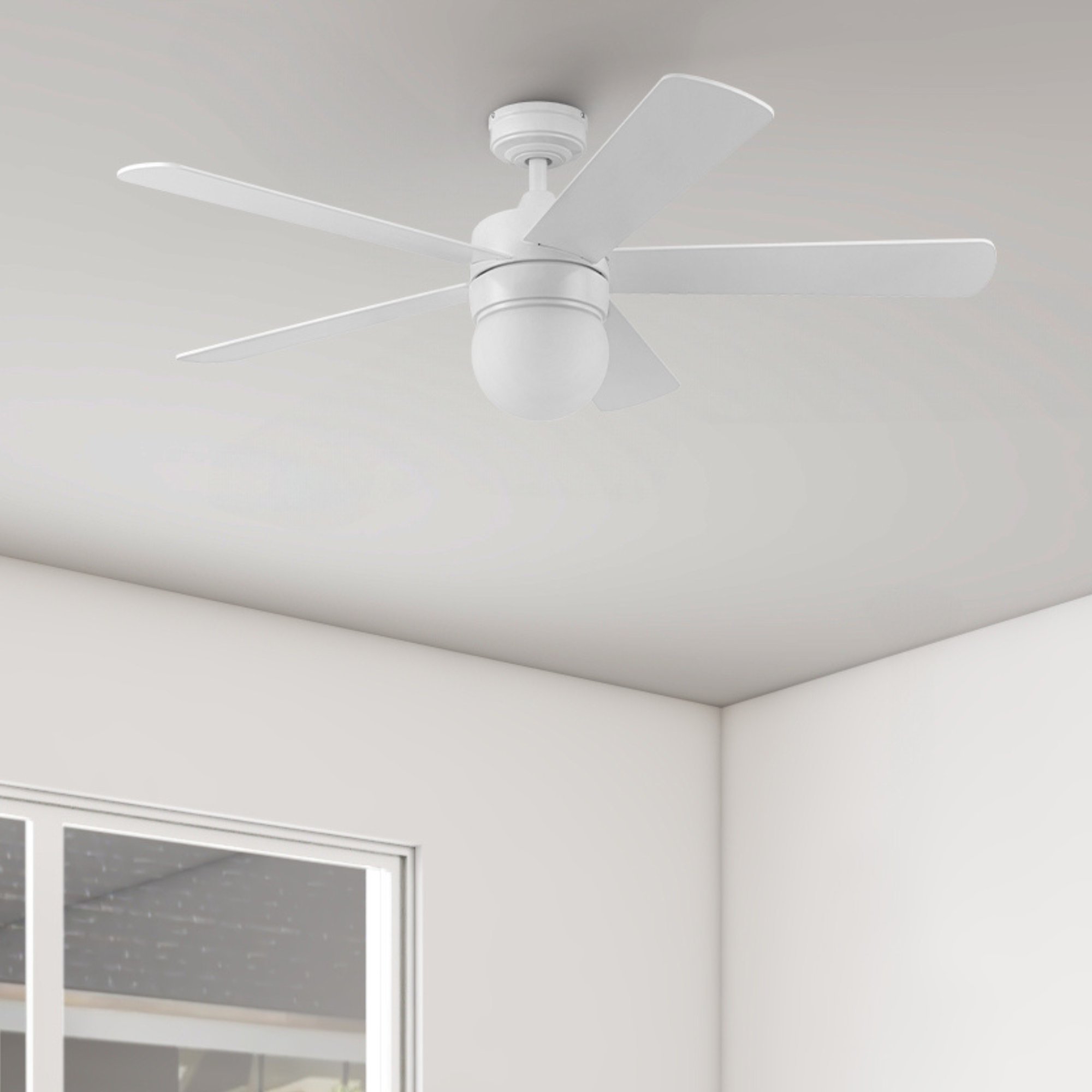 52 Inch White Ardrey Kell Ceiling Fan with Remote Control - Perfect for Living Room, Bedroom, and Outdoor Spaces