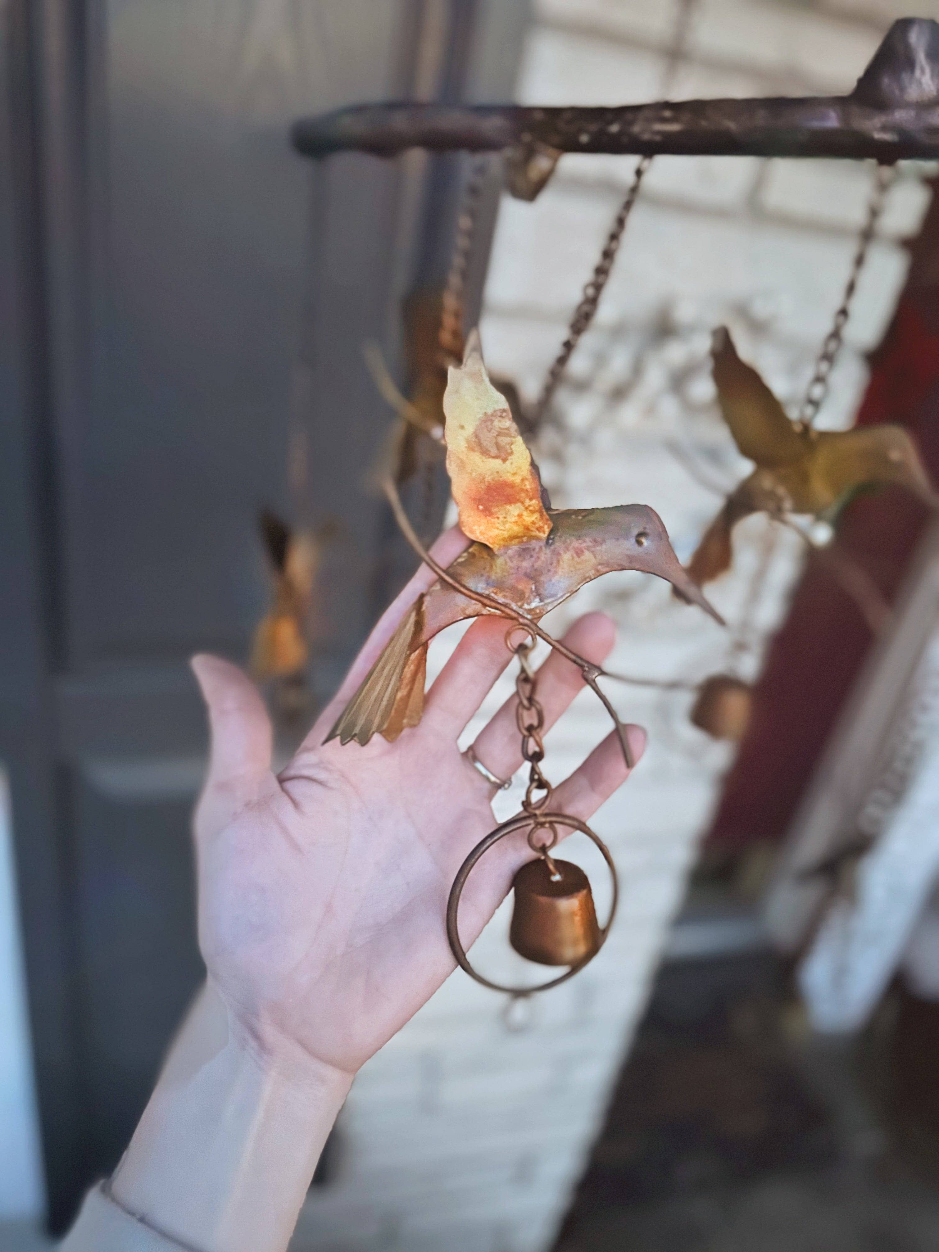 Beautiful Handmade Hummingbird Wind Chime - Outdoor Garden Decor for Patio, Porch & Backyard - Soothing Wind Chimes for Relaxation