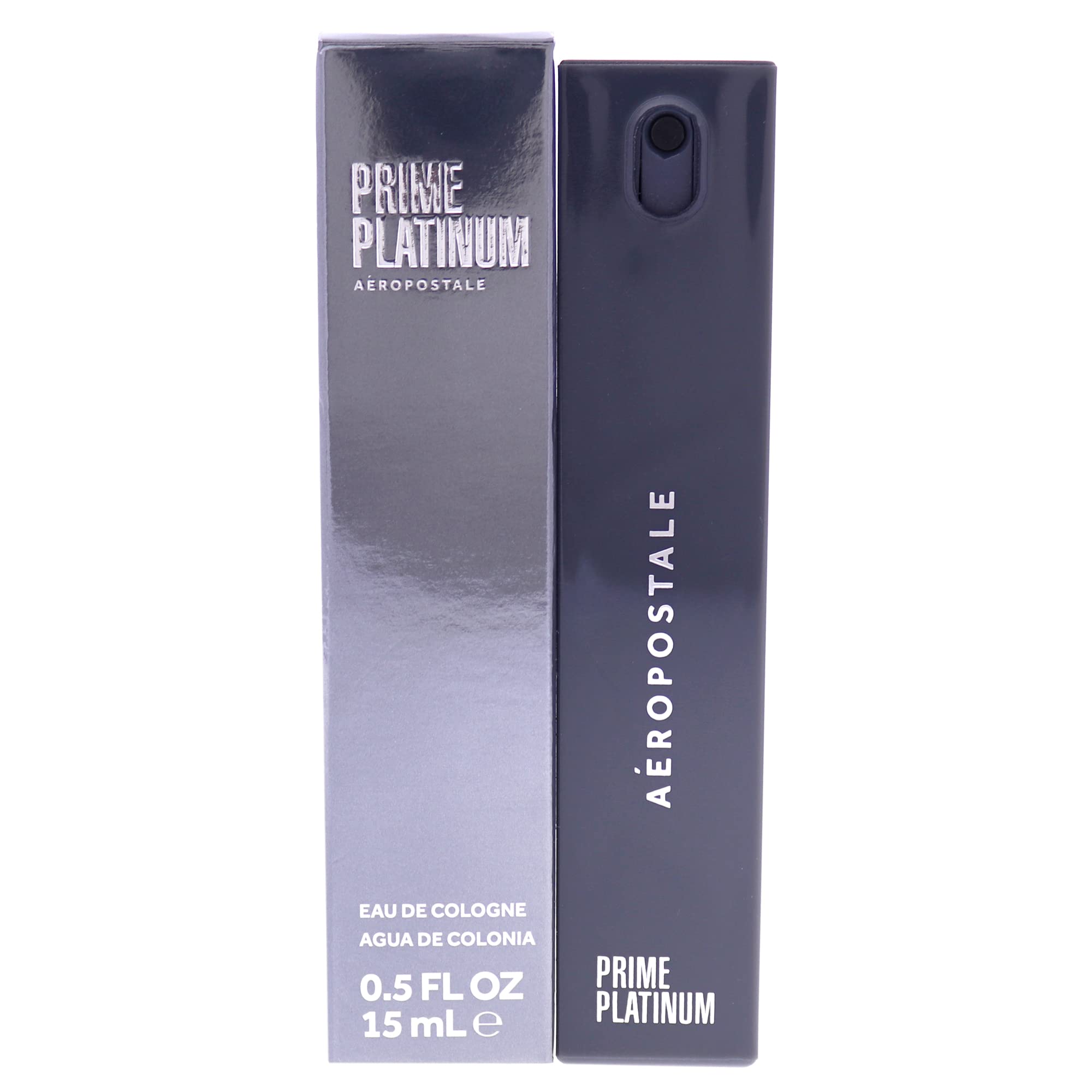 Aeropostale Prime Platinum EDC Spray for Men - 0.5 oz Mini Cologne | Fresh & Masculine Scent for Everyday Wear, Date Night & Gifts