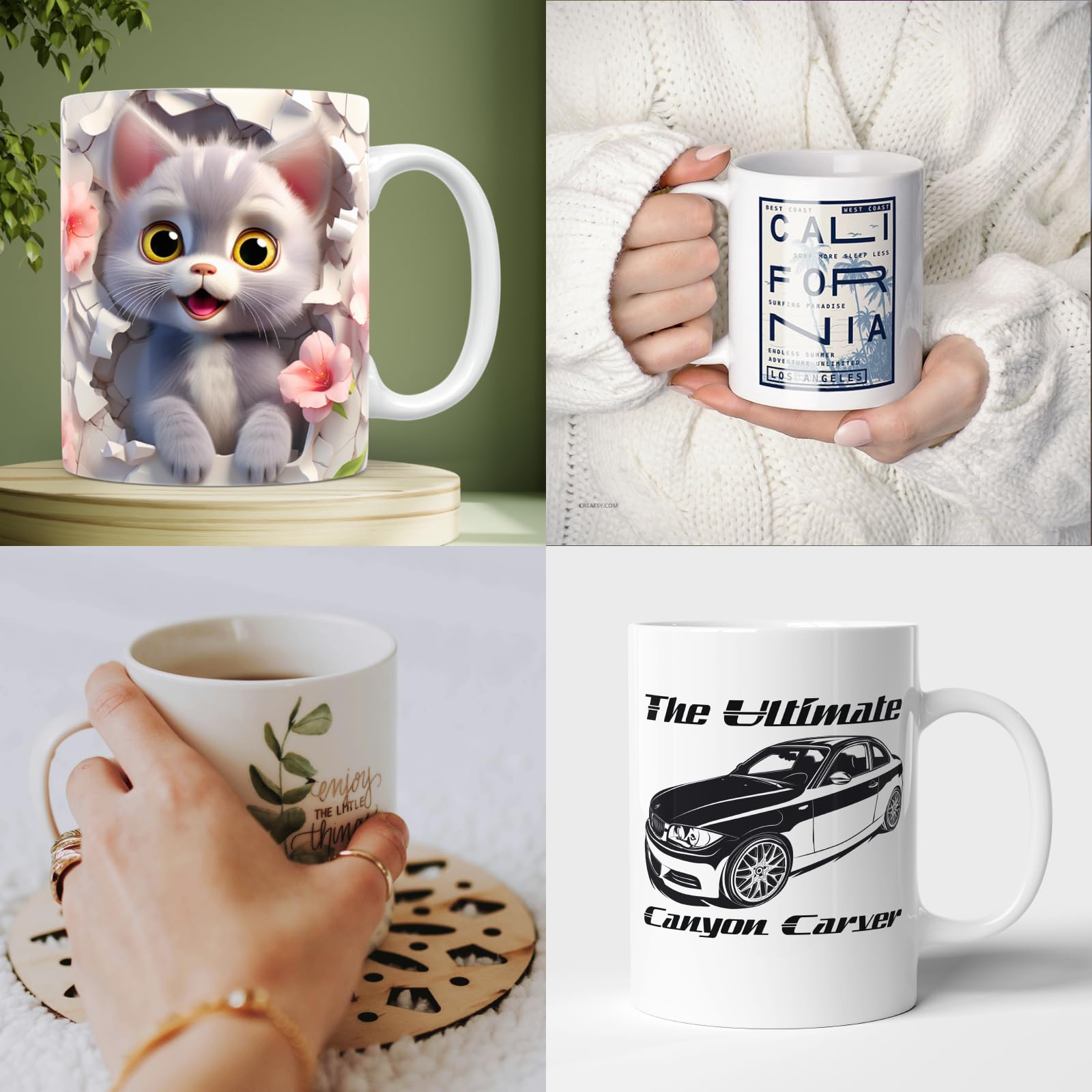 11oz Sublimation Mugs 12-Pack - White Ceramic Blank Coffee Cups for Photo Printing | Bulk Sublimation Supplies with Heat Tape & Transfer Paper | Perfect for DIY Crafts, Personalized Gifts & Small Business Promotions
