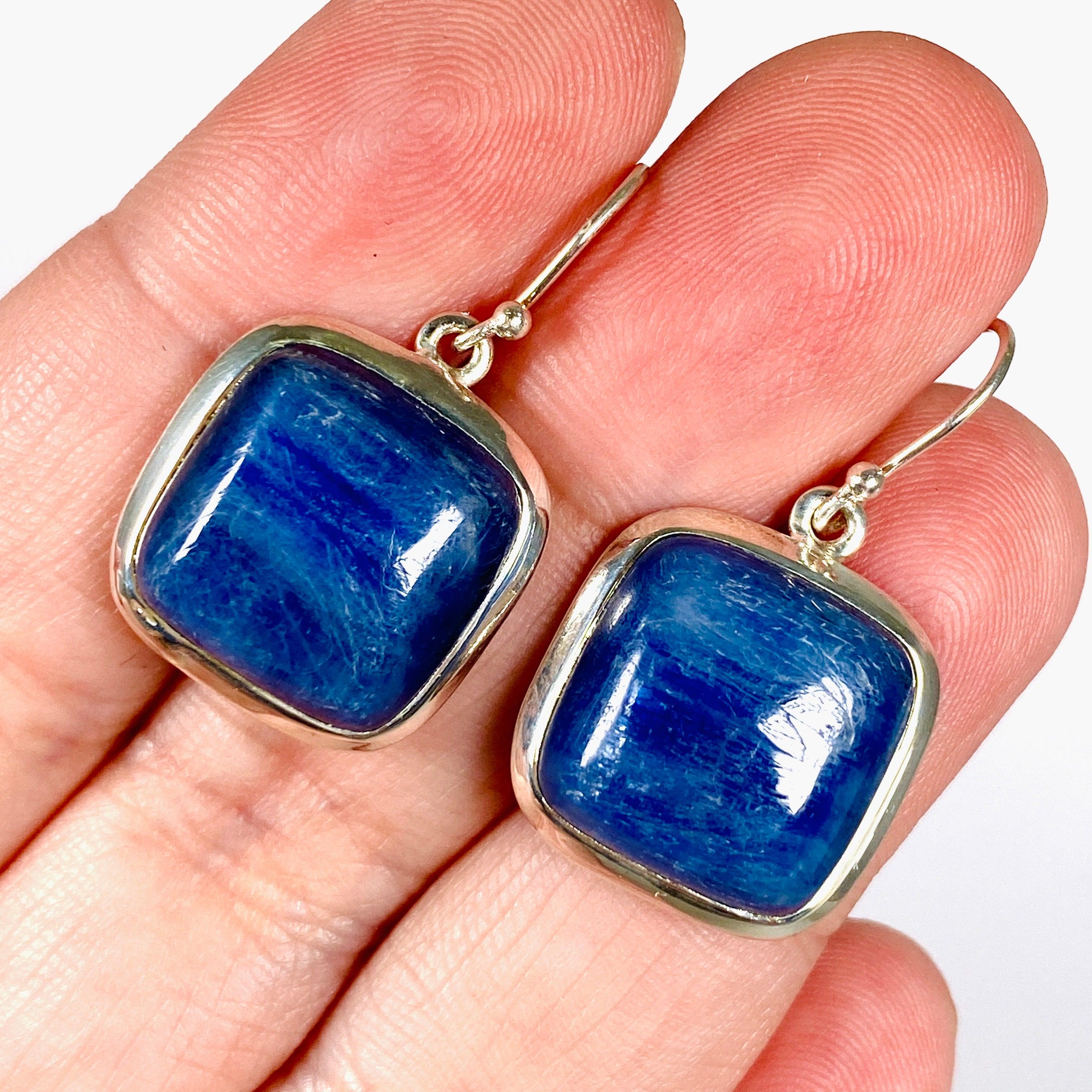 Kyanite Square Earrings KEGJ1270 – Elegant Blue Gemstone Jewelry for Women, Perfect for Parties & Special Occasions