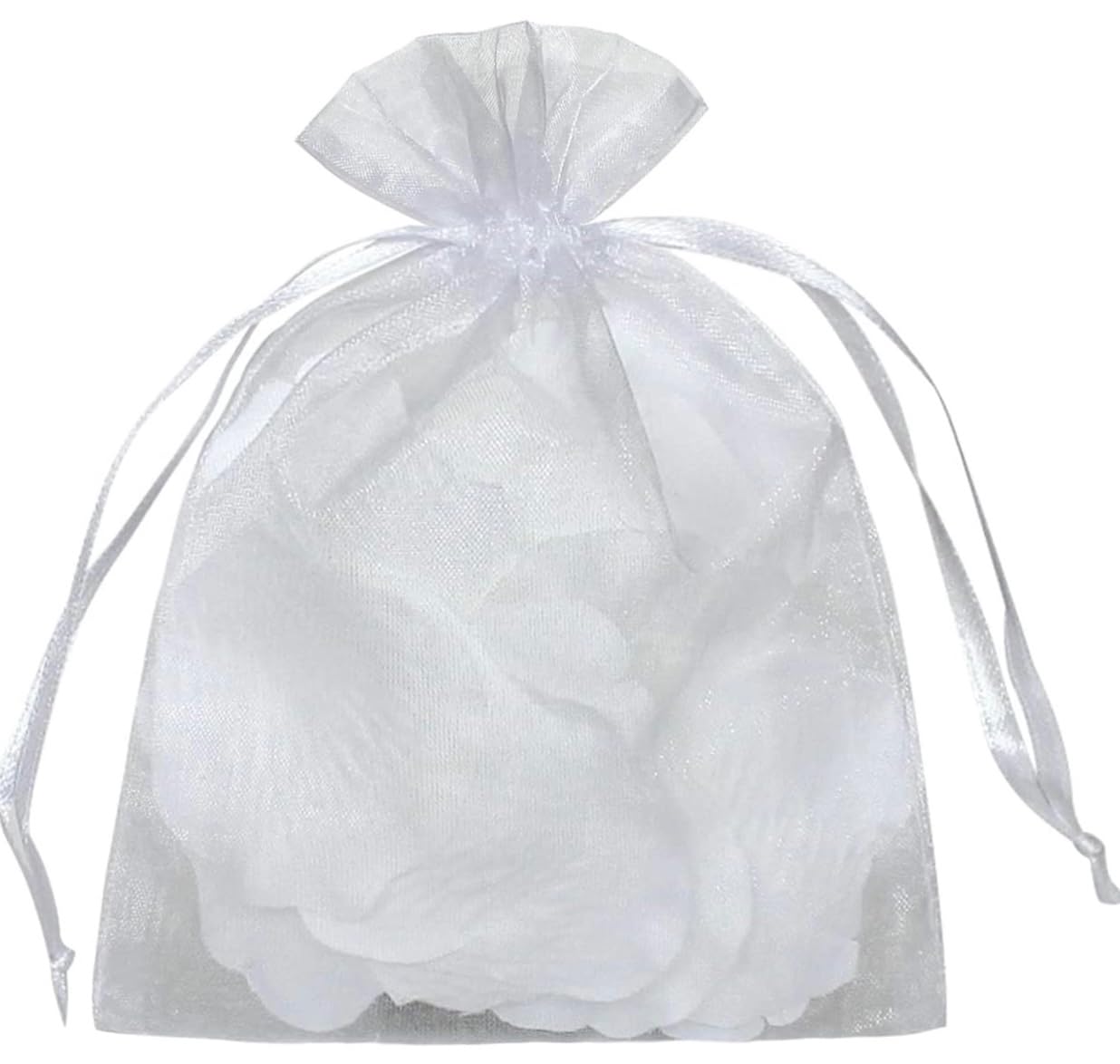 YunKo 50pcs 6x9 Inches White Organza Drawstring Bags - Jewelry Gift Bags, Wedding Favors, Fruit Protection Mesh Pouches | Perfect for Party Favors, Bridal Shower Gifts & Produce Storage