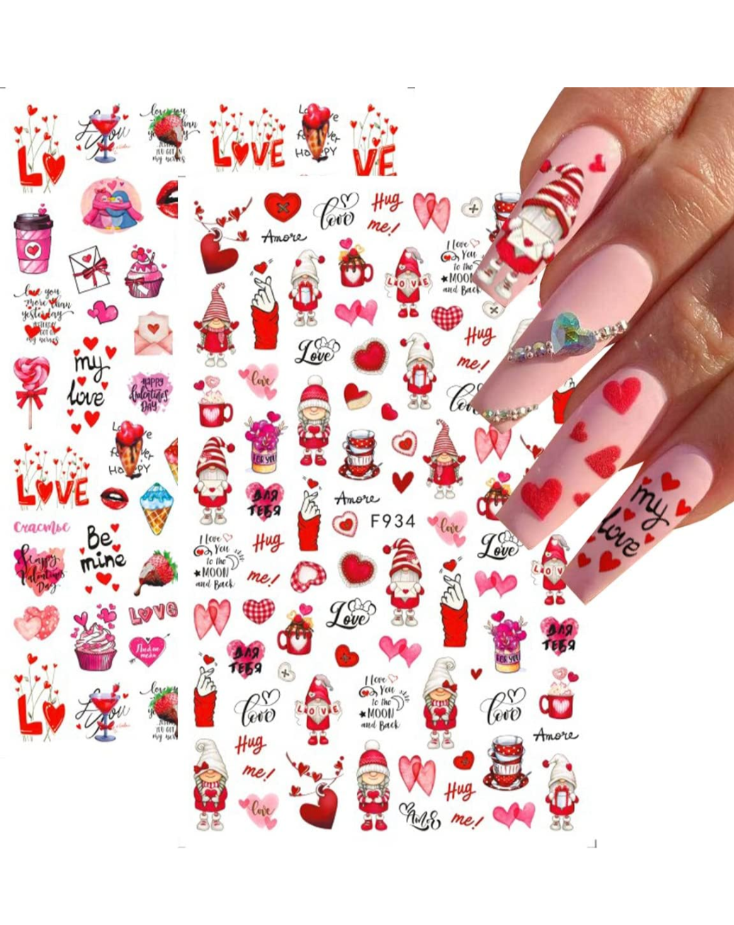 Valentine's Day Stickers - Romantic Love Decals for Cards, Scrapbooks & DIY Crafts - Perfect for Couples, Gifts & Party Decorations