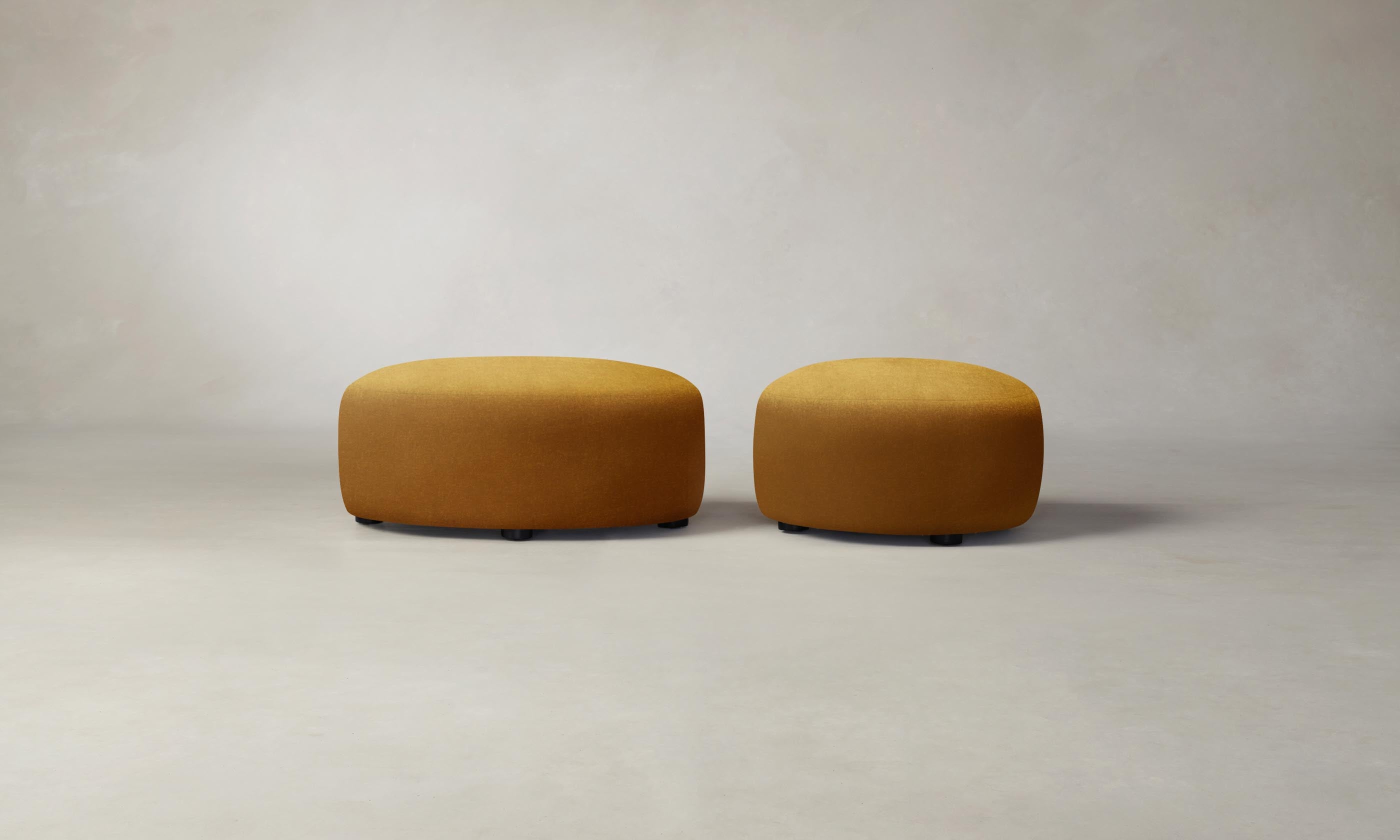 Luxury Mohair Amber Chelsea Ottoman - Elegant Footrest & Stylish Living Room Accent for Home Decor