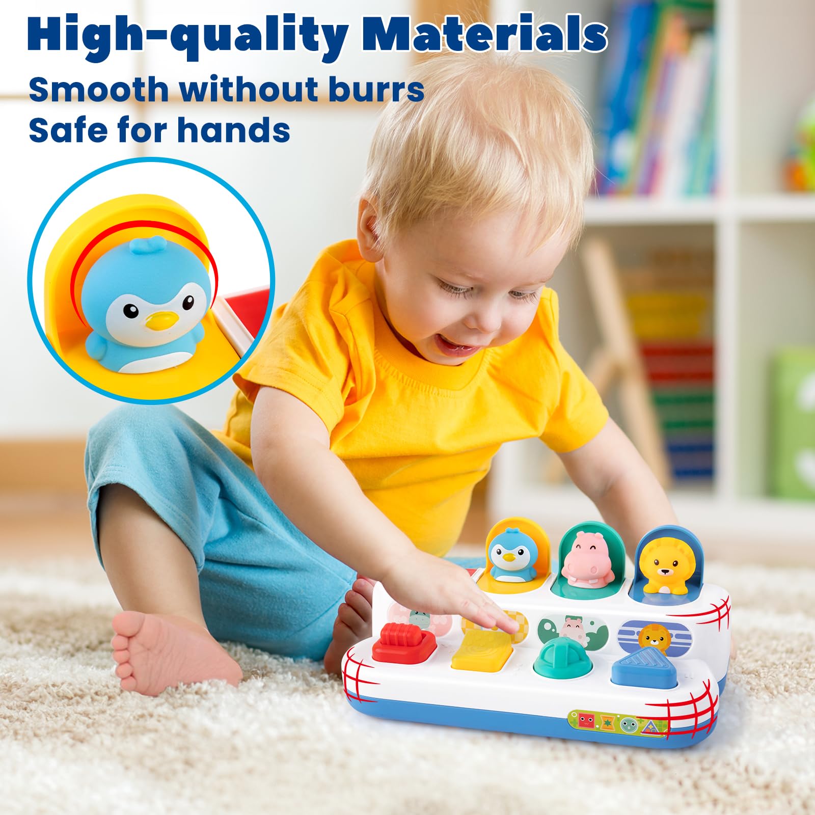 Montessori Cause and Effect Toy for Babies 6-12 Months - Push Button Pop Up Animal Sensory Toy | Interactive Learning Toy for Toddlers 1-3 Years | Educational Developmental Toy for Boys & Girls 9-11 Months | Perfect for Early Childhood Development & Playtime Fun