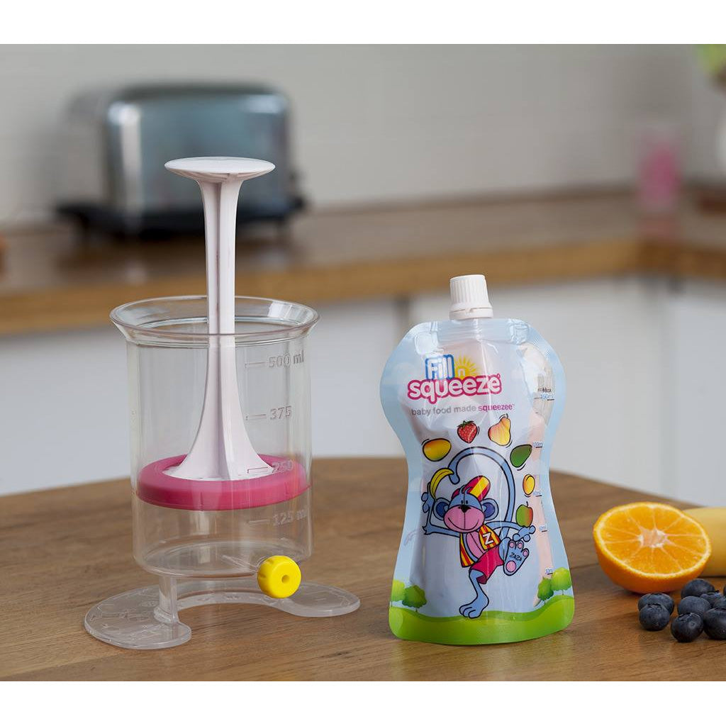 Fill n Squeeze Smooth Snack Pack - 10 Reusable Food Pouches for Baby Puree, Yogurt & Applesauce | Perfect for On-the-Go Snacks, Lunch Boxes & Travel