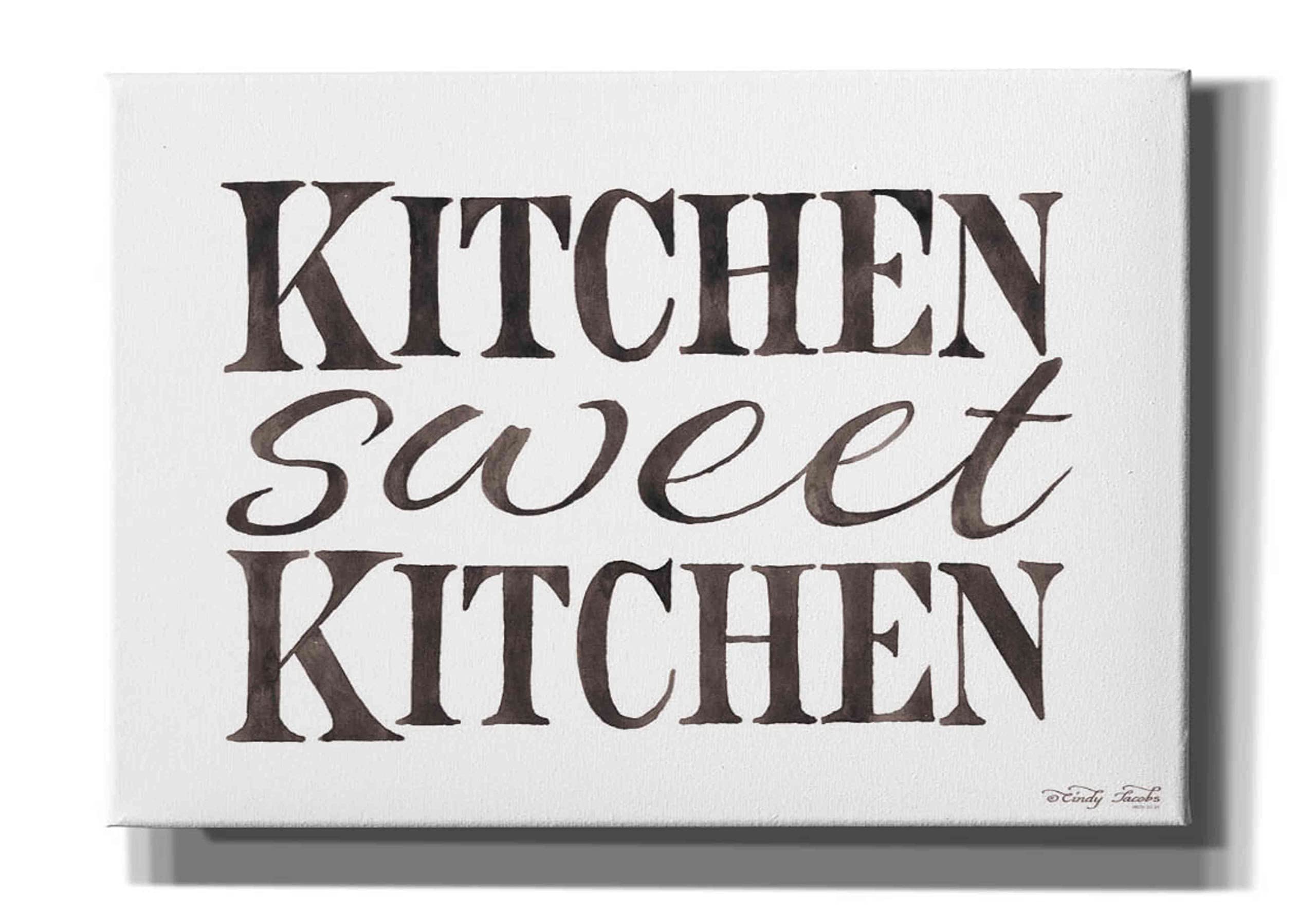 Epic Graffiti 'Kitchen Sweet Kitchen' by Cindy Jacobs - 26x18 Inch Canvas Wall Art for Home Decor, Perfect for Kitchen, Dining Room & Living Room Wall Decoration
