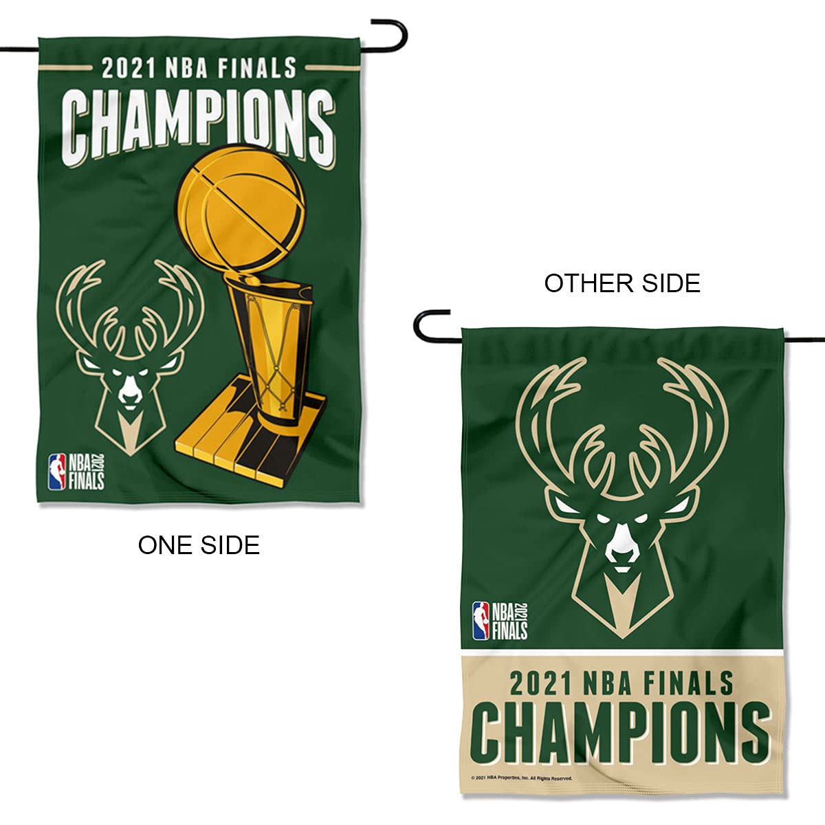 Milwaukee Bucks 2021 NBA Champions Double-Sided Garden Flag - Outdoor Sports Decor for Yard, Lawn & Game Day Celebrations