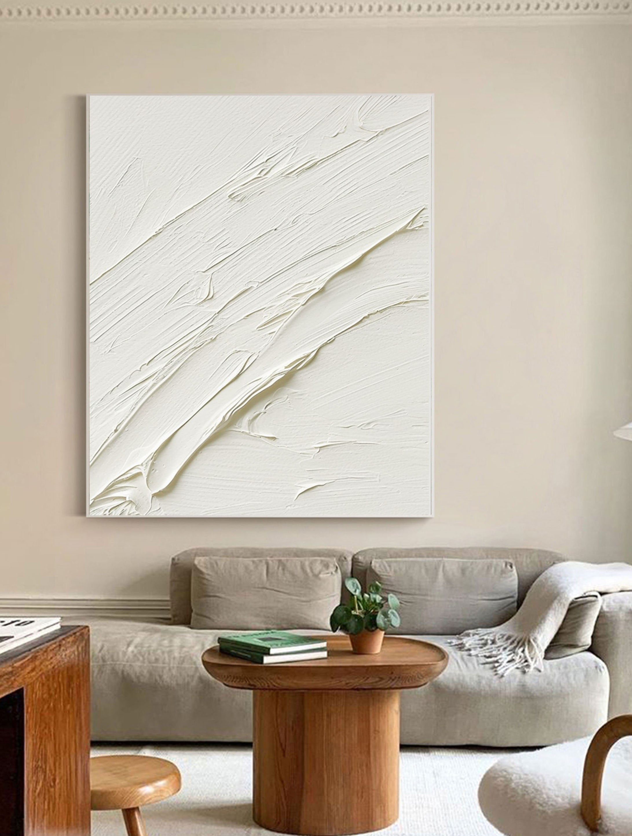 Minimalist Textured Plaster Art Painting - Modern Abstract Wall Decor for Living Room, Bedroom & Office | #MM095