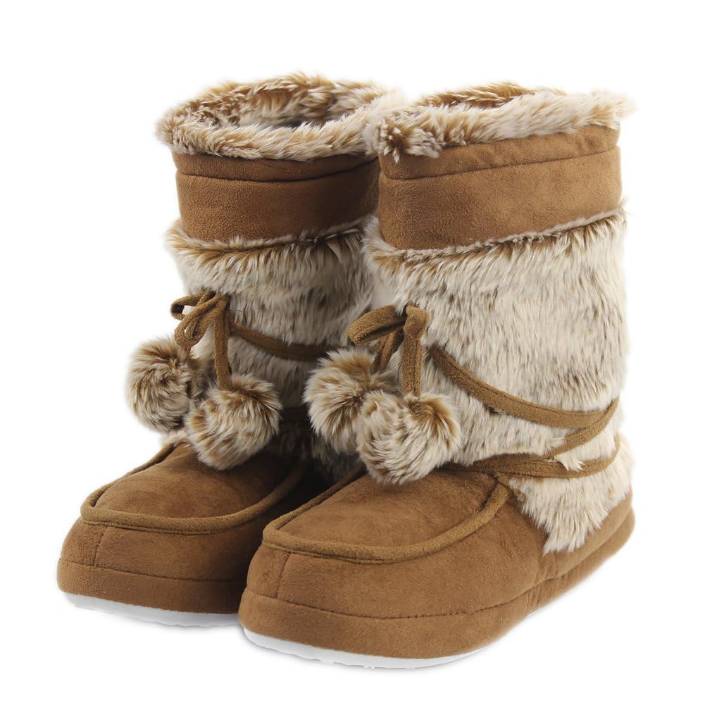 Women's Soft Fleece Plush House Slippers - Warm Indoor Booties for Winter Comfort | Cozy Home Wear, Perfect for Lounging & Relaxing by the Fireplace