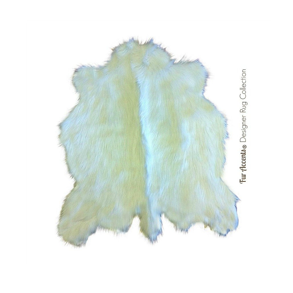 Luxury Faux Sheepskin Deer Print Shaggy Accent Throw Rug - Ultra Soft Plush Fur - 3'x5' White - Perfect for Living Room, Bedroom & Nursery Decor - USA Made