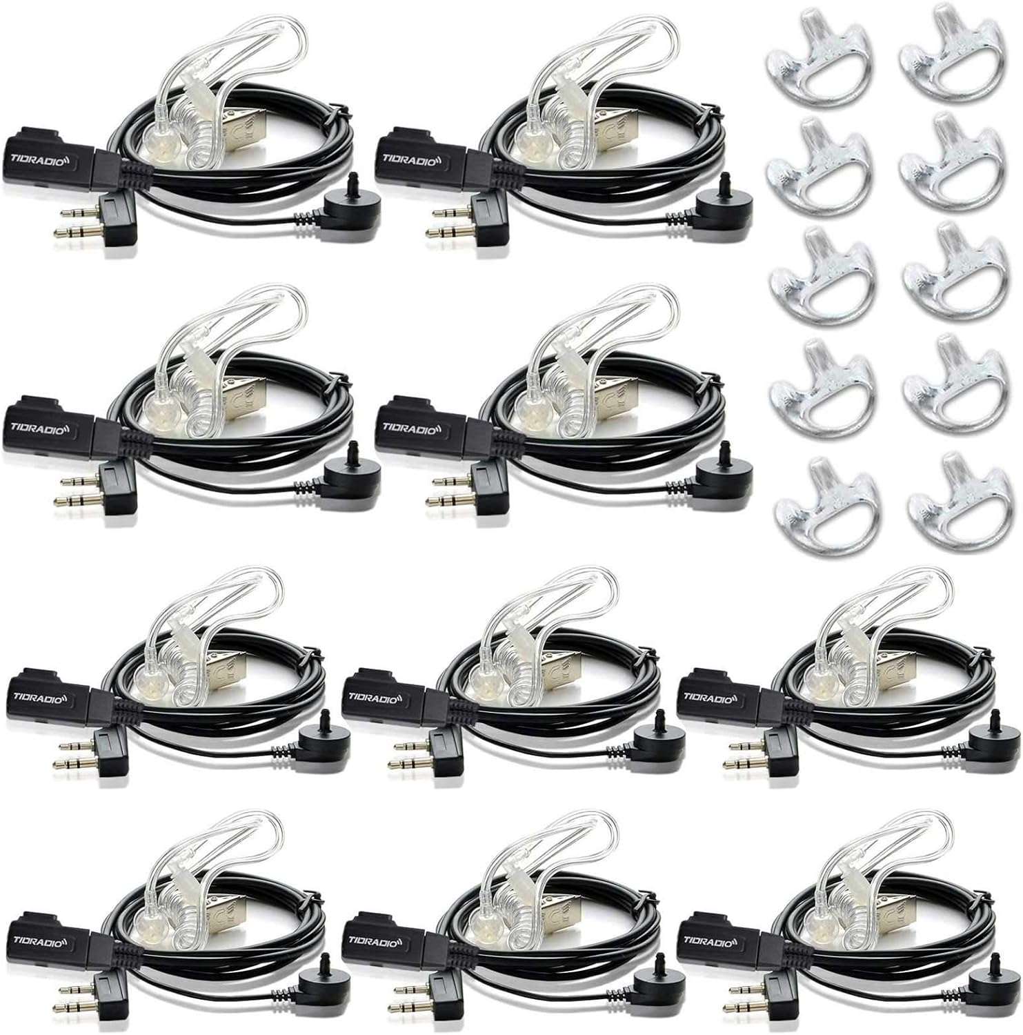 Wireless Acoustic Tube Earpiece with Noise-Canceling Microphone - Clear Hands-Free Communication for Security, Call Centers & Driving