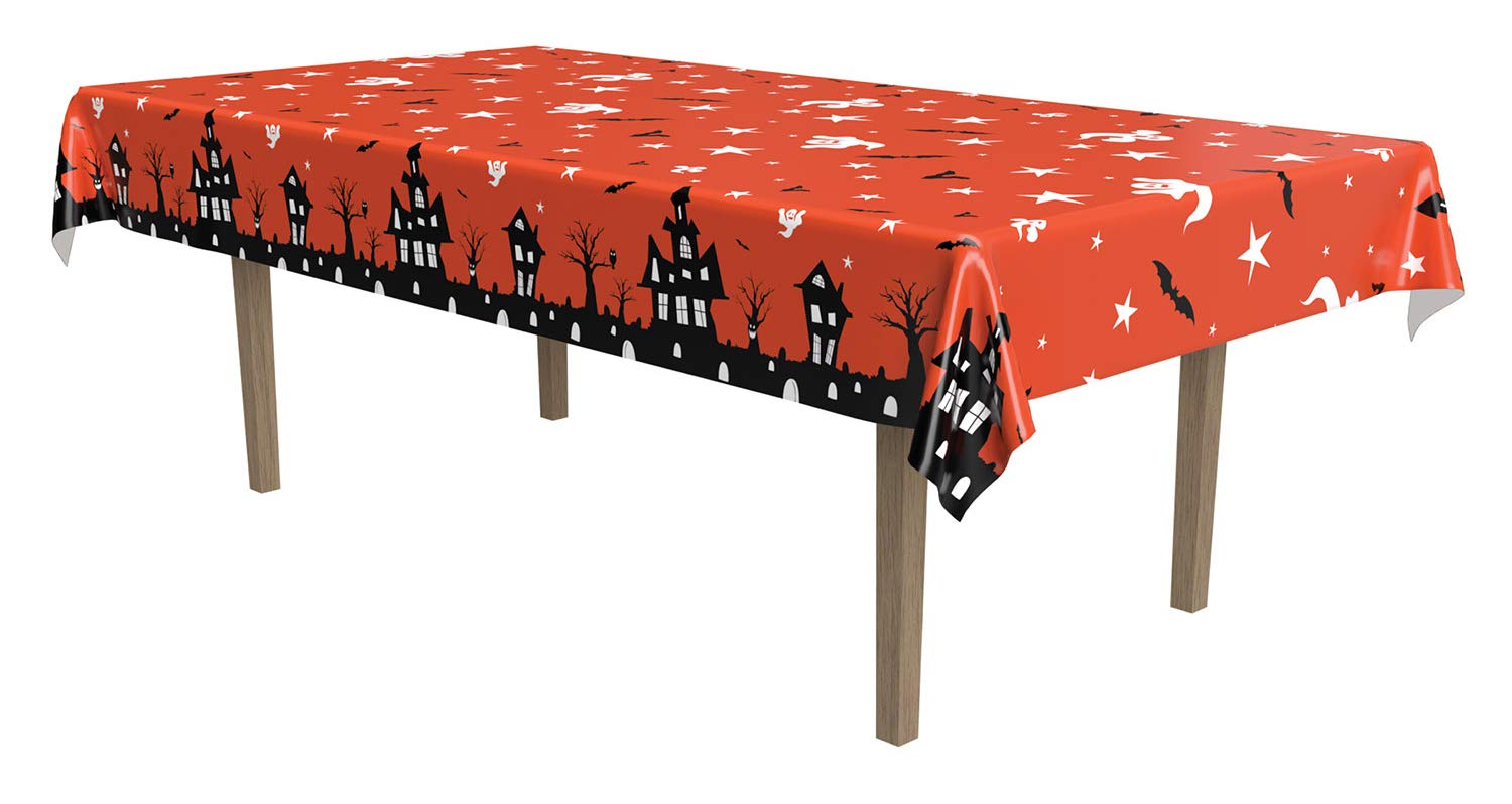 Beistle Haunted House Halloween Plastic Tablecover 54
