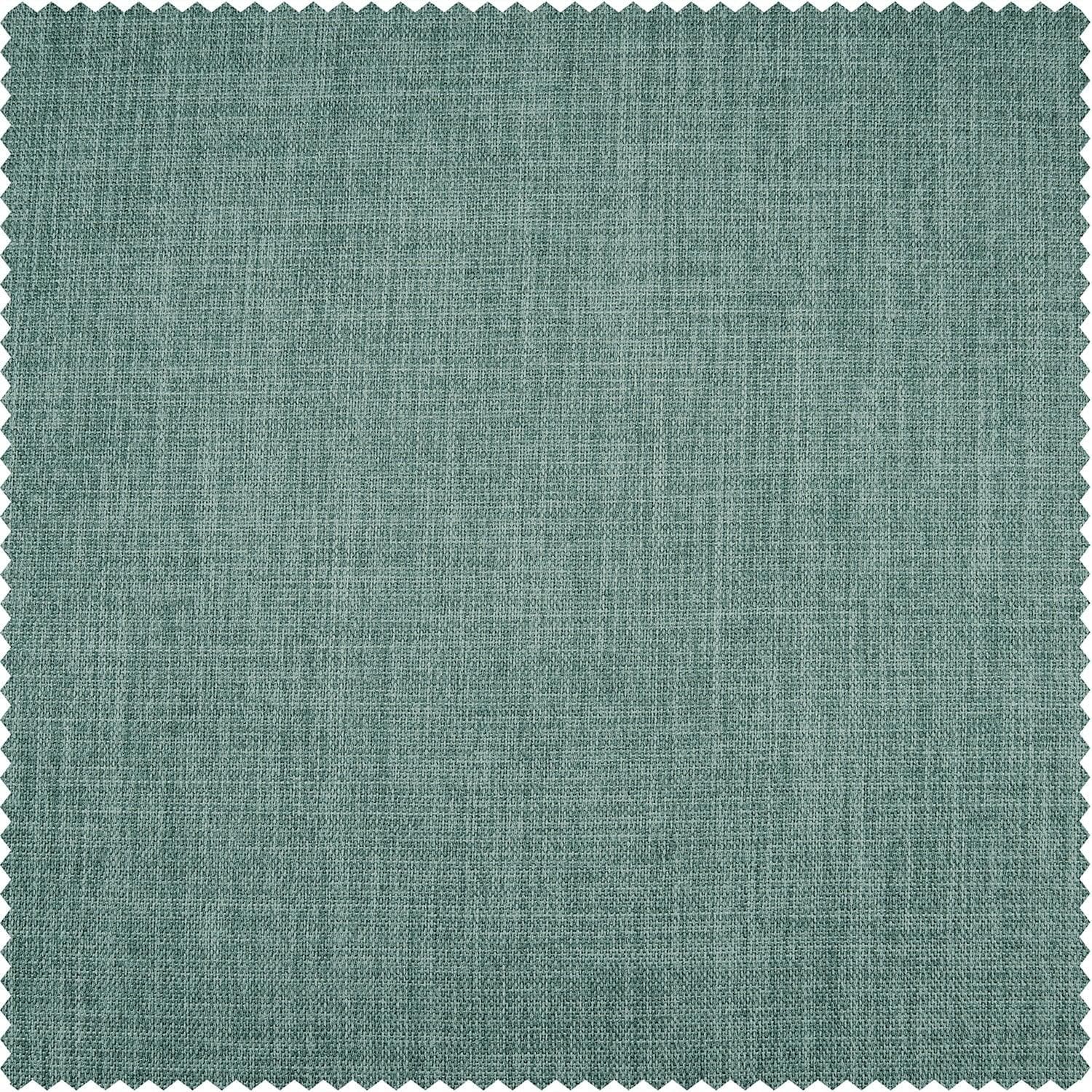Custom Sea Thistle Textured Faux Linen Curtains for Living Room & Bedroom - Elegant Window Treatment for Home Decor