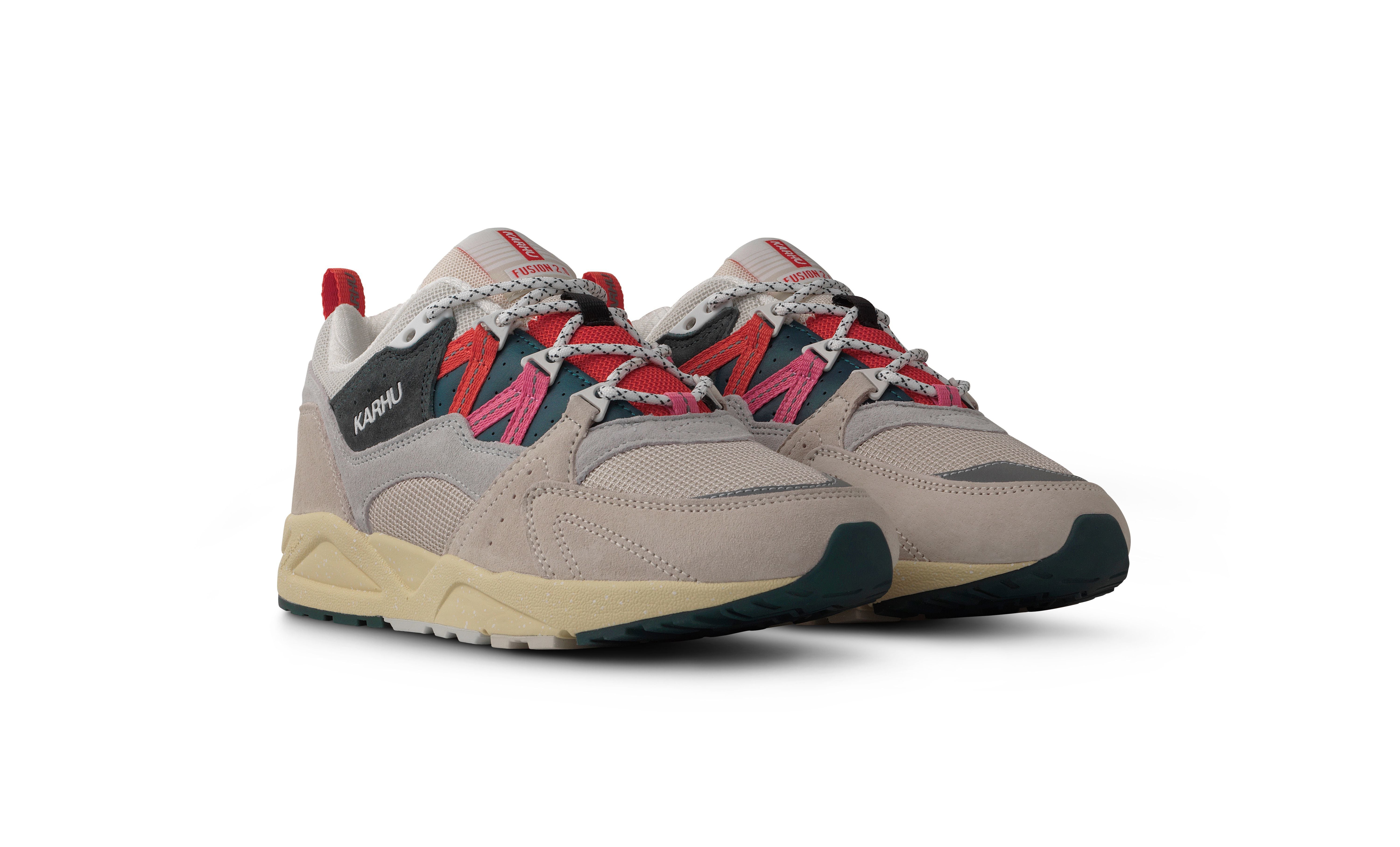 FUSION 2.0 Whitecap Gray & Cayenne Running Shoes - Lightweight Athletic Sneakers for Men & Women | Perfect for Jogging, Gym Workouts & Daily Wear