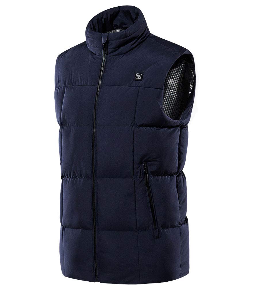 USB Electric Heating Vest for Men & Women - XLH Smart Warming Coat with Adjustable Temperature, Rechargeable Battery, Blue - Perfect for Outdoor Activities, Winter Sports & Cold Weather