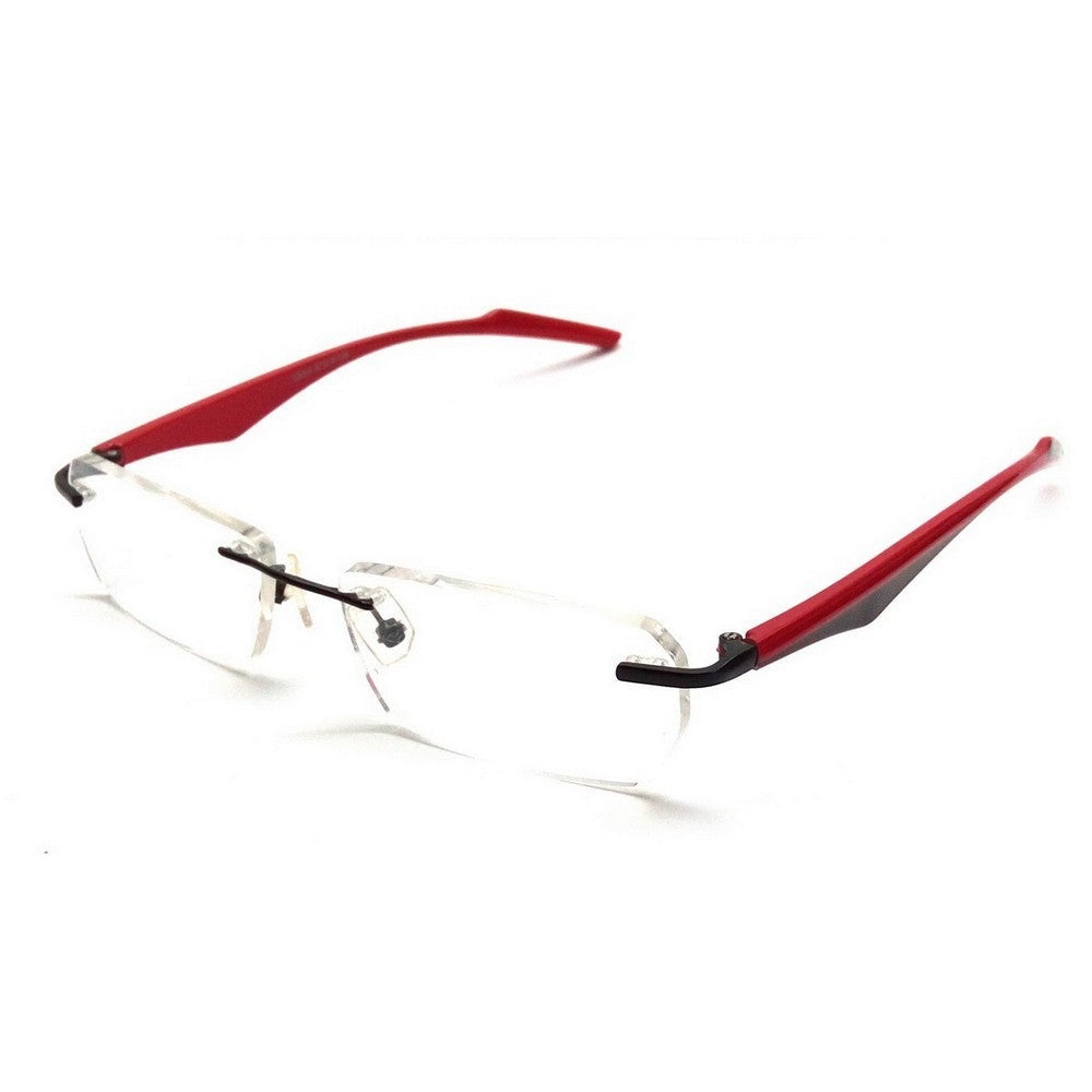 Blue Light Blocking Glasses for Computer & Screen Use - Red Rimless Anti Eyestrain Glasses (29044RD) - Perfect for Office Work, Gaming & Nighttime Screen Viewing