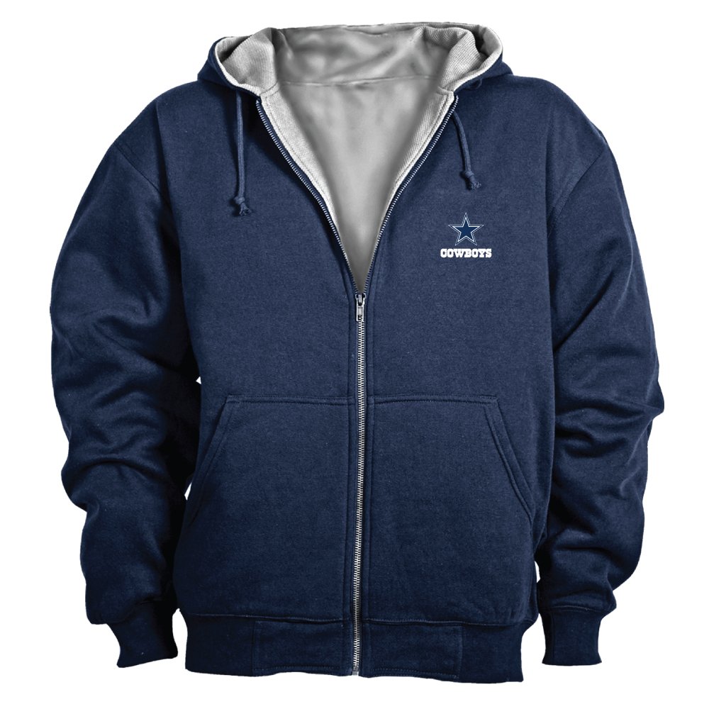 Dunbrooke NFL Craftsman Full Zip Thermal Hoodie for Men - Officially Licensed NFL Team Logo - Warm Fleece Lined Jacket for Football Fans - Perfect for Game Day, Tailgating & Outdoor Activities
