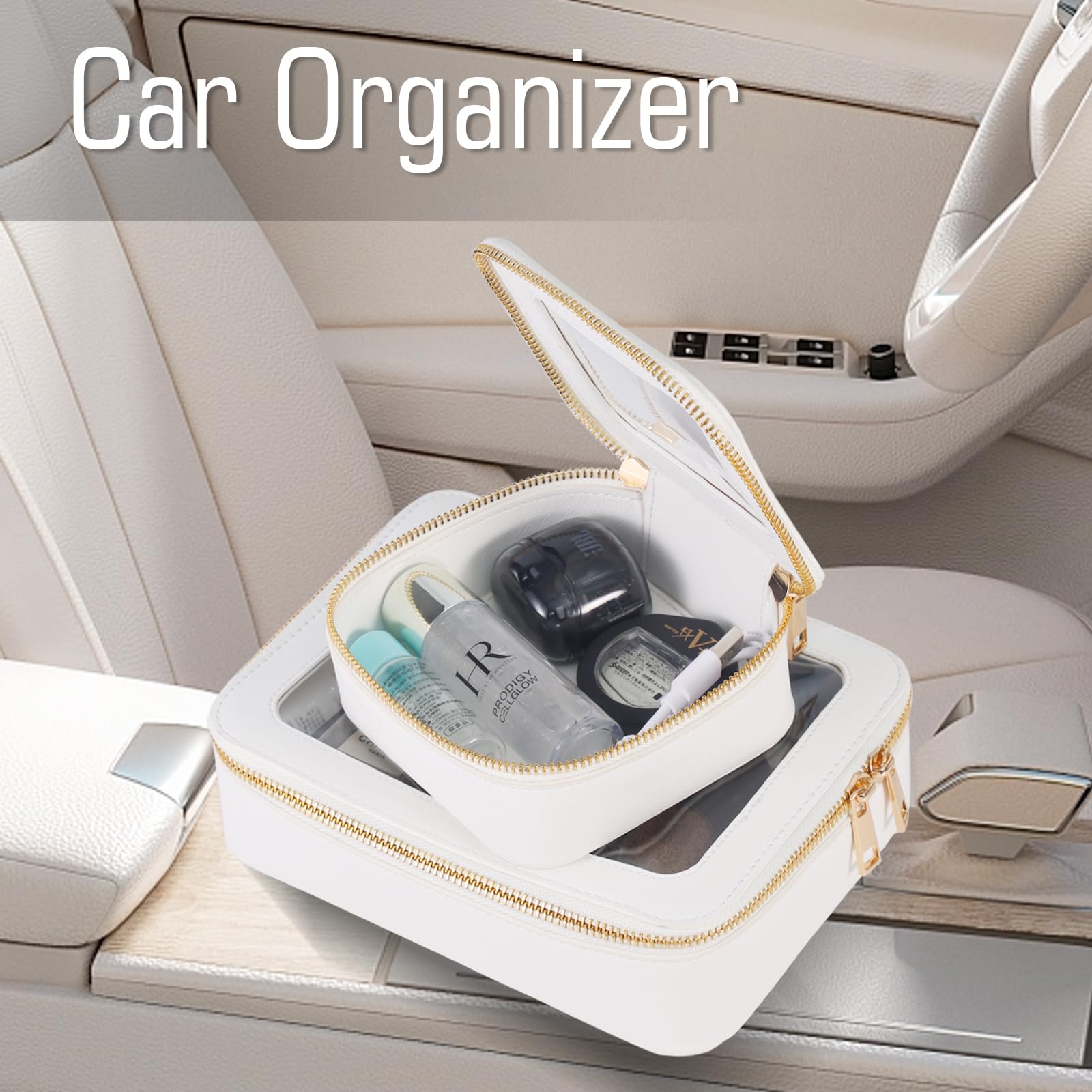 Mini Clear Makeup Bag with Zipper - Waterproof Cosmetic & Toiletry Organizer for Women - Travel, Purse, Car Storage | Perfect for Daily Essentials, Gym, Vacation & On-the-Go Organization