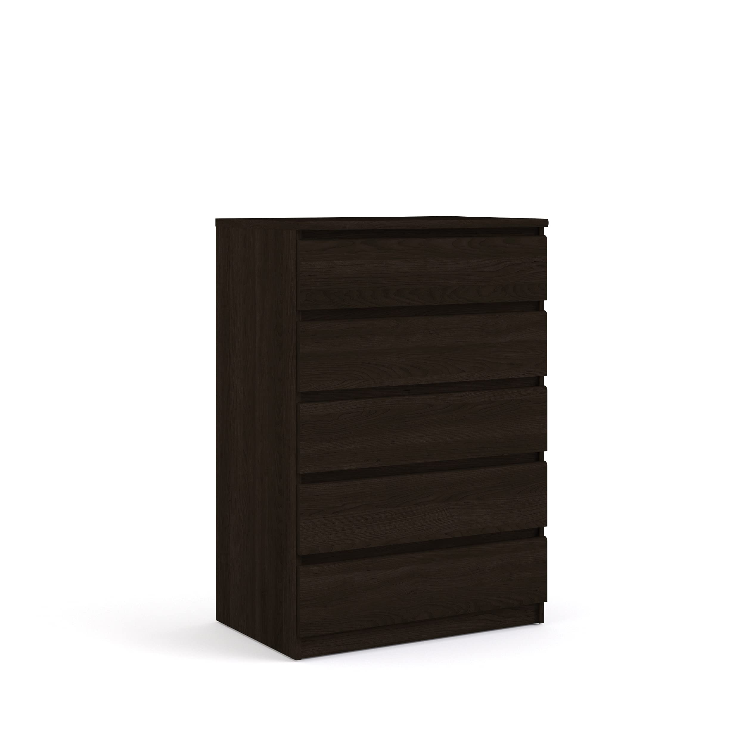 Tvilum Scottsdale 5-Drawer Chest Dresser in Coffee Brown - Modern Bedroom Storage Solution for Clothes, Linens & Accessories