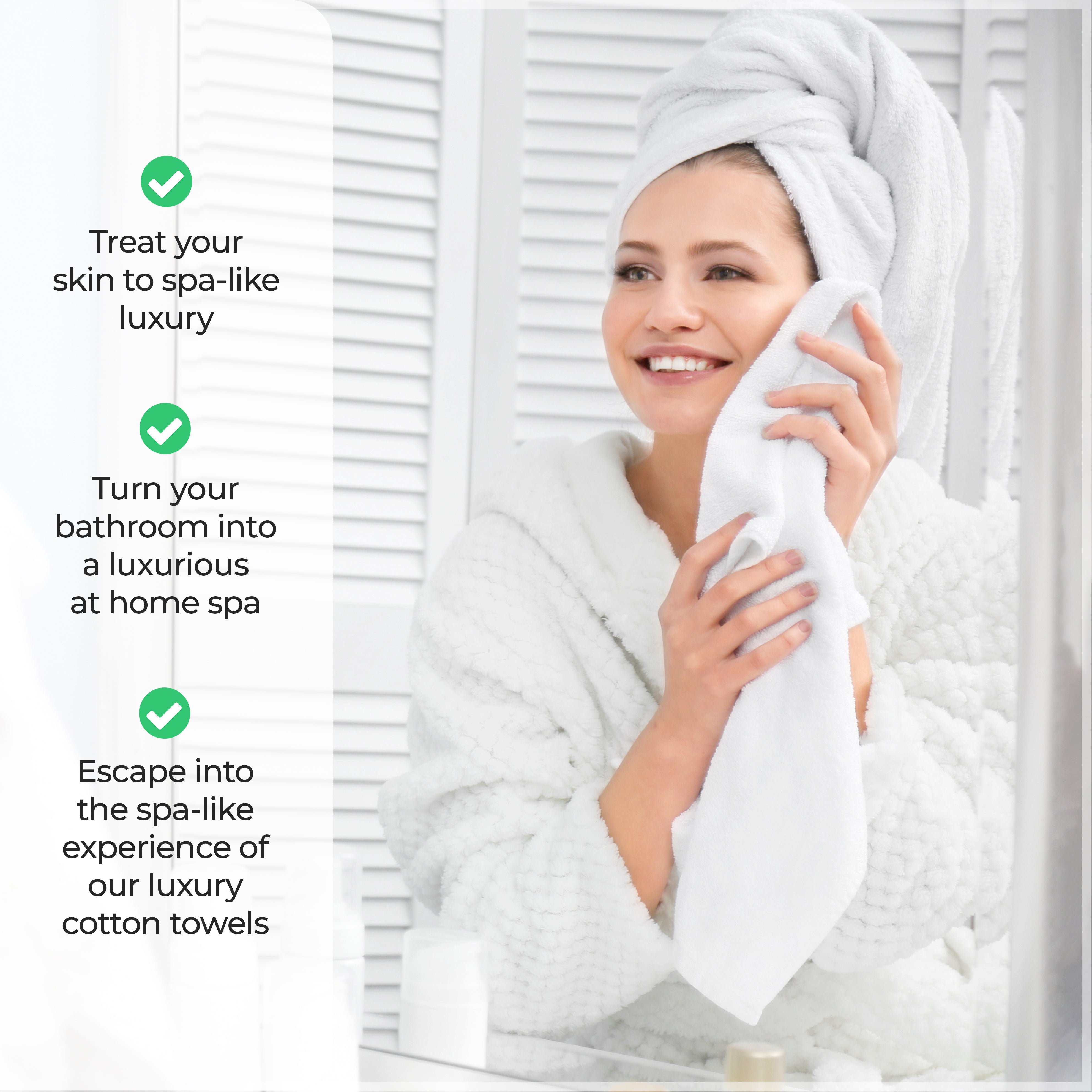 Premium Egyptian Giza Cotton Dobby 3-Piece Bath Towel Set - Ultra Absorbent, Soft & Luxurious for Spa, Bathroom, and Guest Use