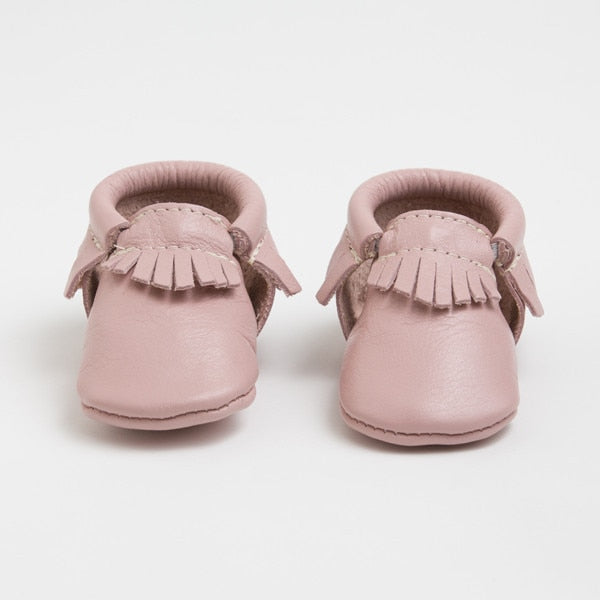 Classic Moccasin Slippers for Women - Soft Indoor/Outdoor House Shoes in Blush Pink - Comfortable Home & Travel Loafers for Relaxation & Lounge Wear