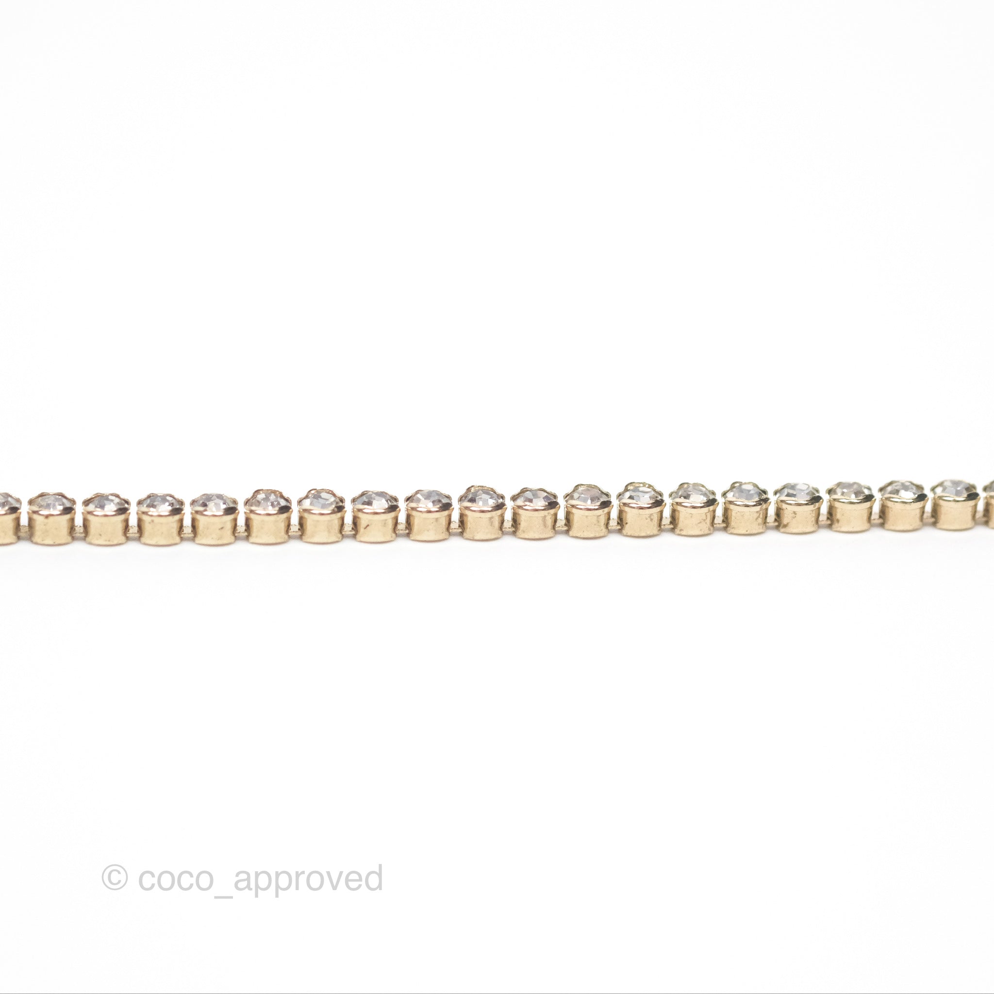 Chanel CC Crystal Chain Choker Necklace in Gold Tone - Elegant Layered Necklace for Women, Perfect for Evening Parties, Date Nights & Special Occasions