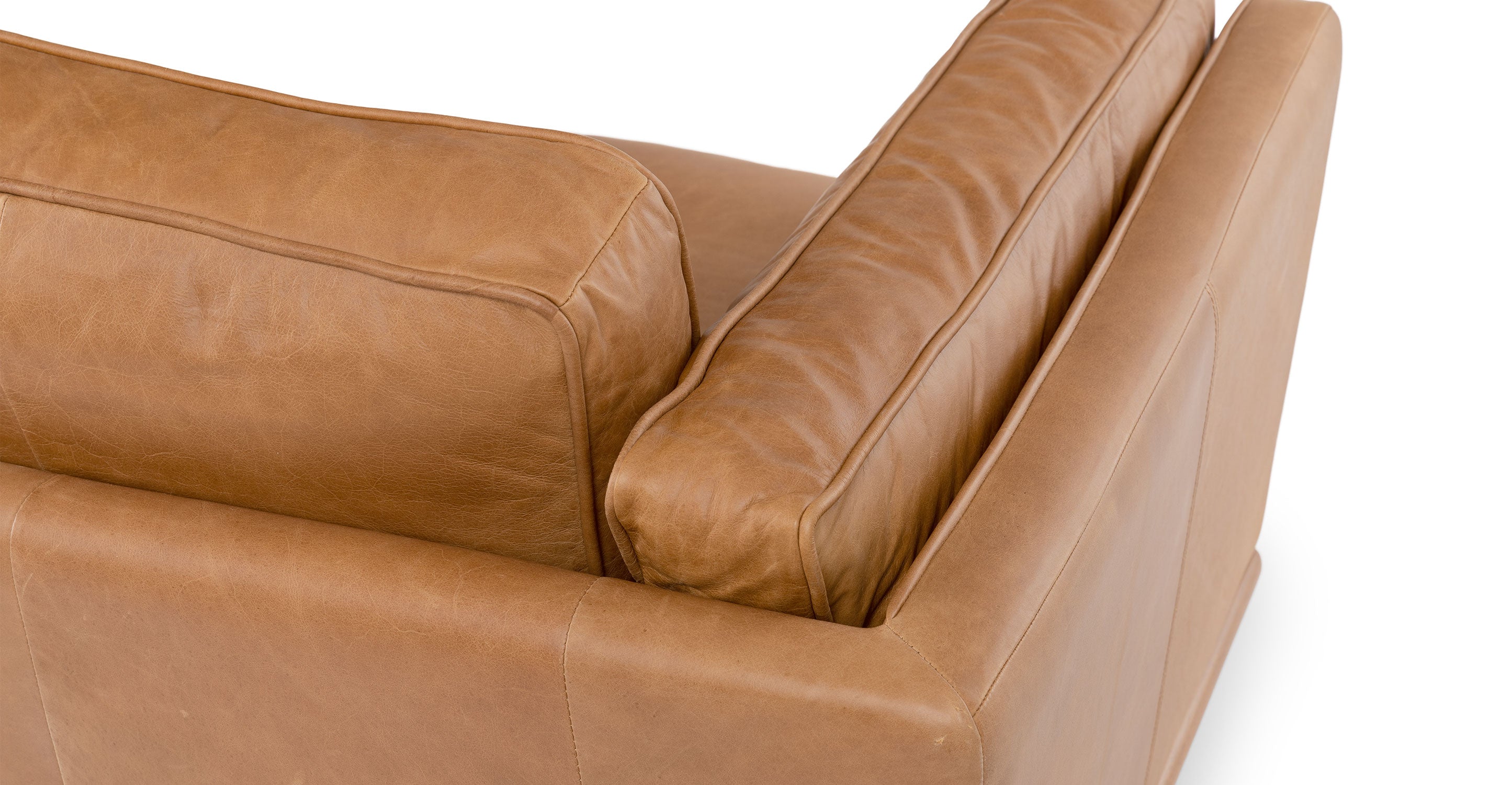 Luxury Tan Finish Leather Sofa for Living Room - White Rock | Edmonton Furniture Store | Perfect for Modern Home & Office Decor