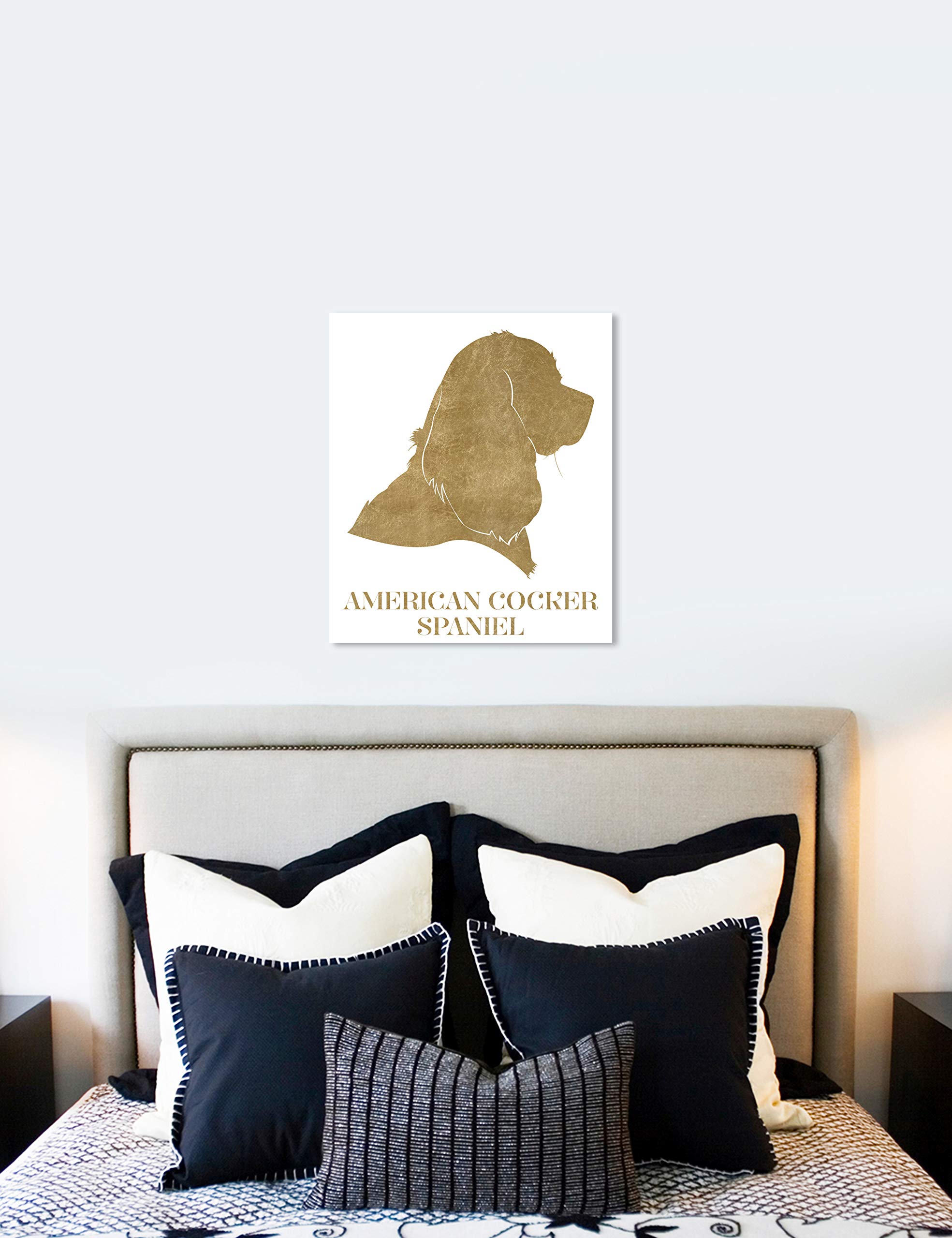 Oliver Gal Artist Co. American Cocker Spaniel Canvas Wall Art Print - 30x36 Inch Gold & White Framed Home Decor - Perfect for Living Room, Bedroom & Office