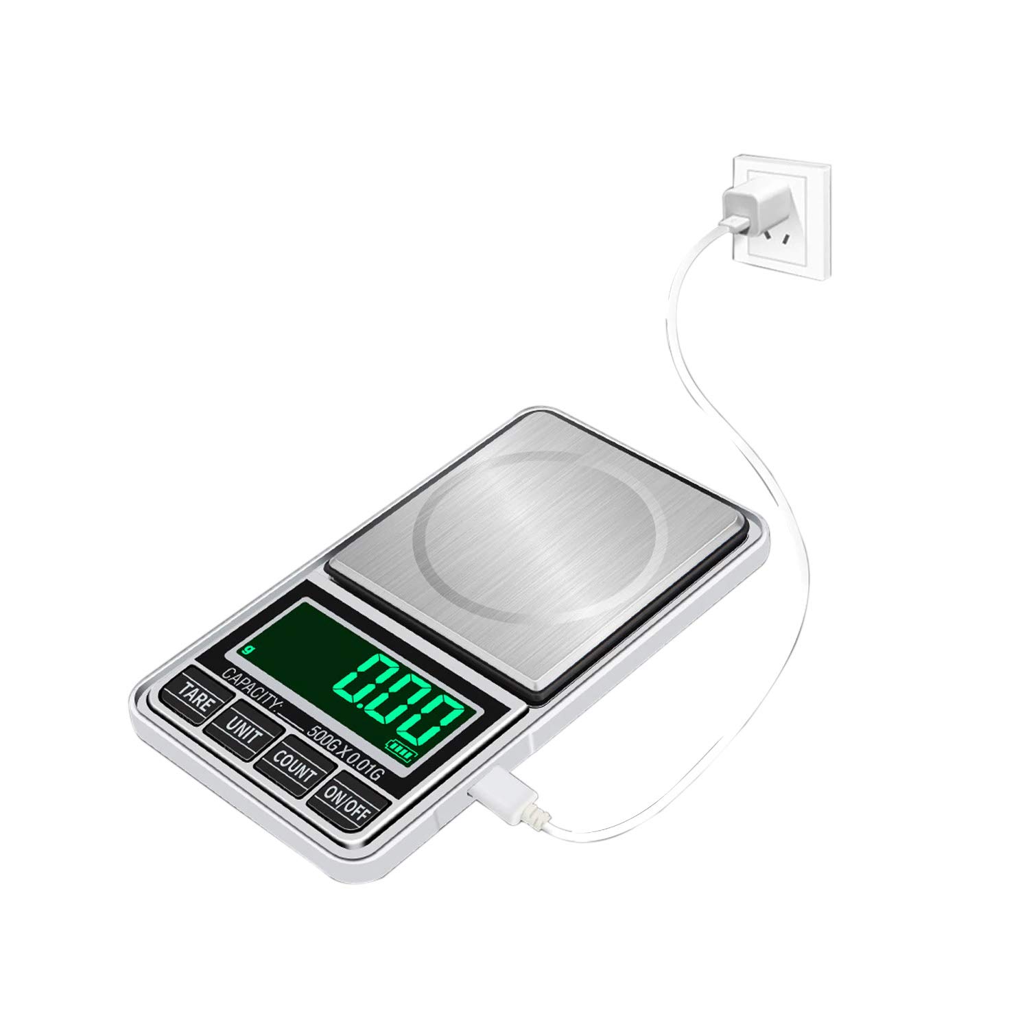 Precision Digital Pocket Scale 100g x 0.01g - Portable Mini Gram Scale with Backlit LCD Display & Storage Pouch - Lightweight Multifunctional Jewelry Scale for Cooking, Baking, Jewelry & Postal Weighing (Grey)