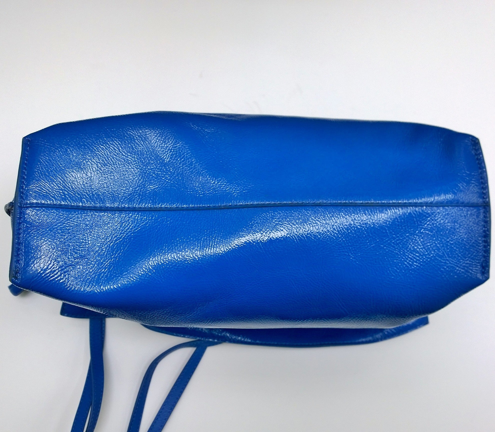 Loewe Flamenco Medium Blue Patent Leather Crossbody Bag with Strap - Stylish Clutch Handbag for Women | Perfect for Work, Travel & Evening Events