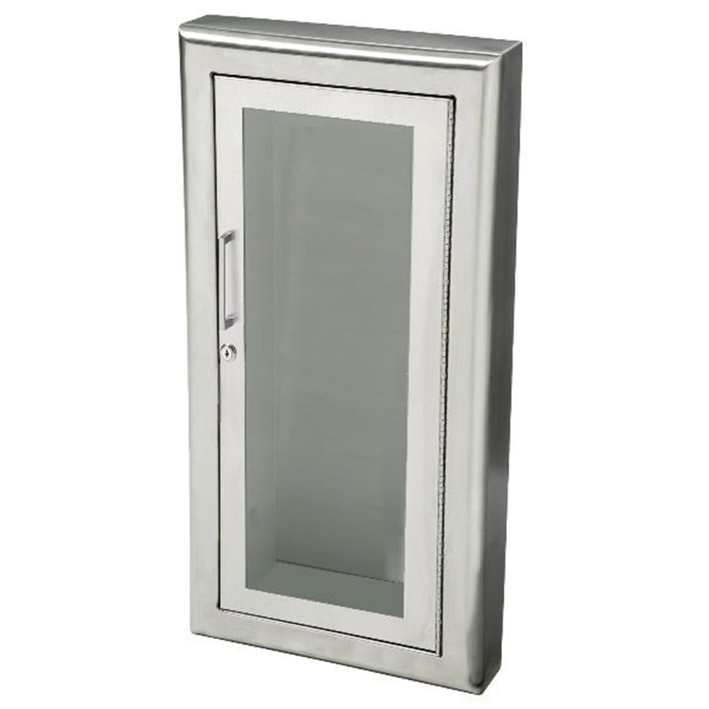JL Industries 1037G10 Cosmopolitan Fire Extinguisher Cabinet - Full Glass Door with Pull Handle & SAF-T-LOK | Wall Mounted for Home, Office & Commercial Safety