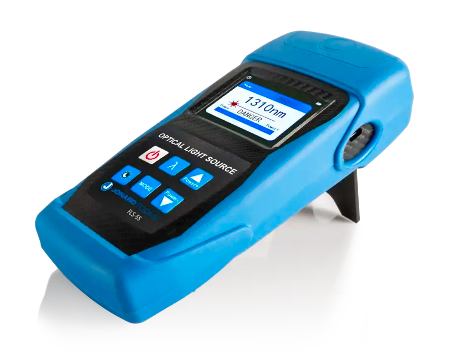 High-Power Multi-Mode & Single-Mode Fiber Optic Light Source with FC/LC/SC (PC/UPC) Adapters - Perfect for Network Testing, Data Centers & Telecom Installations