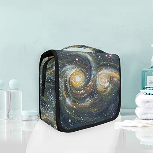Domook Hanging Travel Toiletry Bag - Galaxy Cosmos Design Cosmetic Organizer for Men & Women | Perfect for Makeup Storage, Bathroom Organization & Vacation Essentials