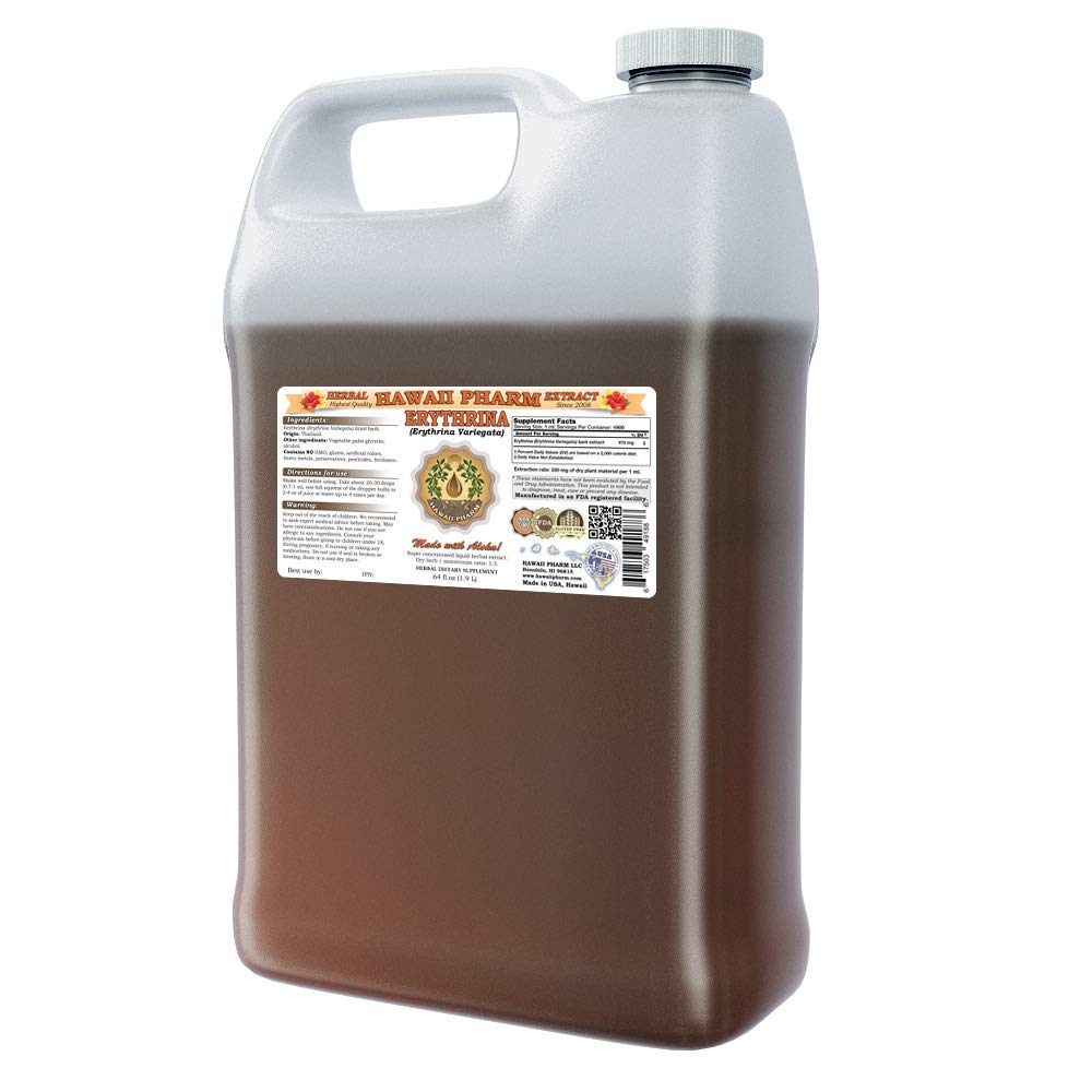 Erythrina Variegata (Hai Tong Pi) Tincture - 64 oz Dried Bark Liquid Extract Herbal Supplement for Joint Support & Traditional Chinese Medicine