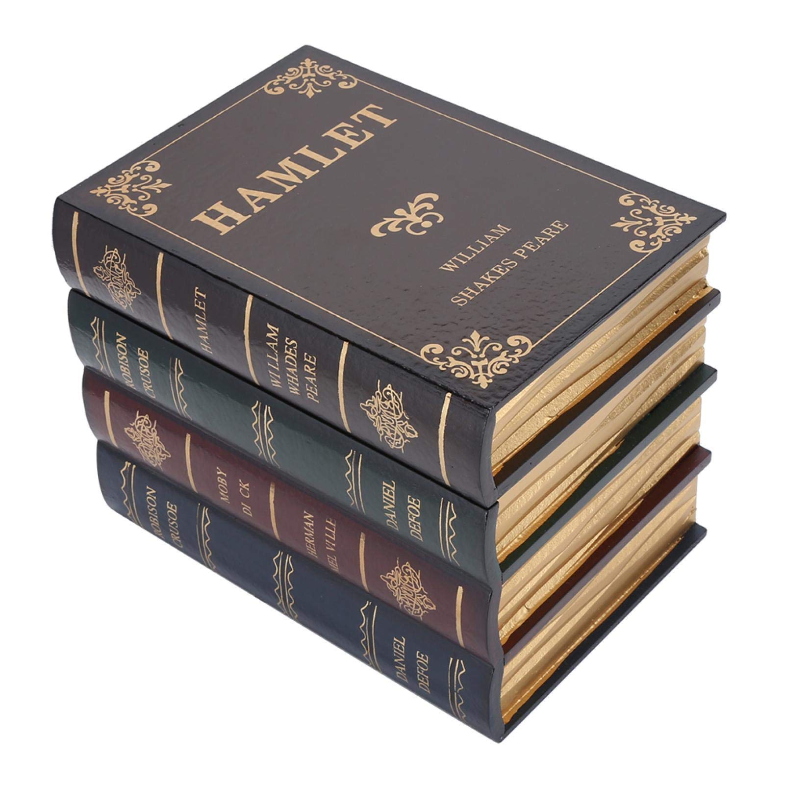 Decorative Faux Book Box with Hidden Compartment - Hollowed Out European Style Storage for Jewelry, Money & Valuables | Unique Home Decor for Living Room, Bedroom & Office