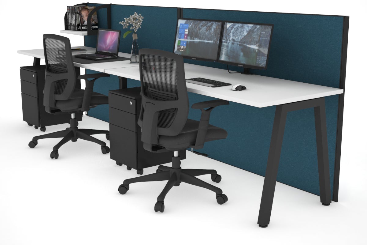 Horizon Quadro 2-Person Standing Desk | 1600L x 700W Adjustable Height Office Workstation | Perfect for Shared Workspaces & Home Offices