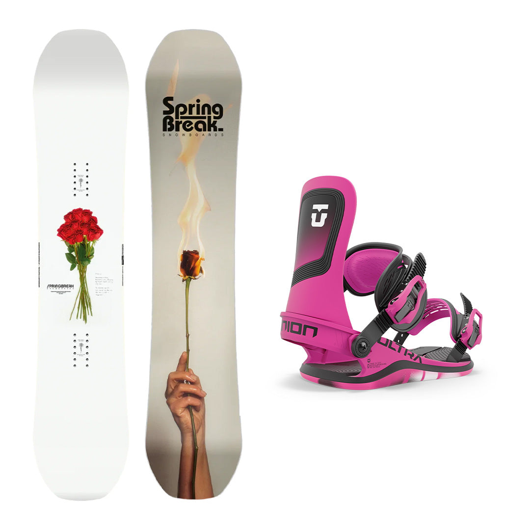2025 CAPiTA Spring Break Powder Twin Snowboard with Union Women's Ultra Bindings | All-Mountain Freestyle Snowboard for Powder & Park Riding | Perfect for Backcountry Exploration & Resort Tricks